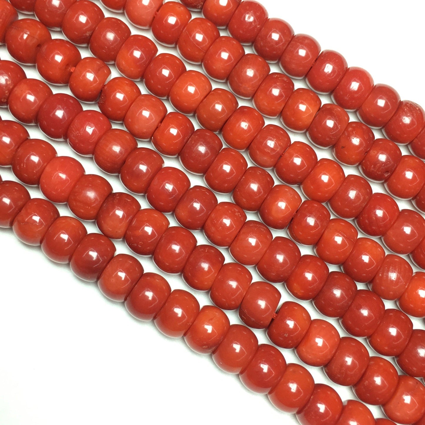 Natural Red Coral Rondelle Beads 4x6mm