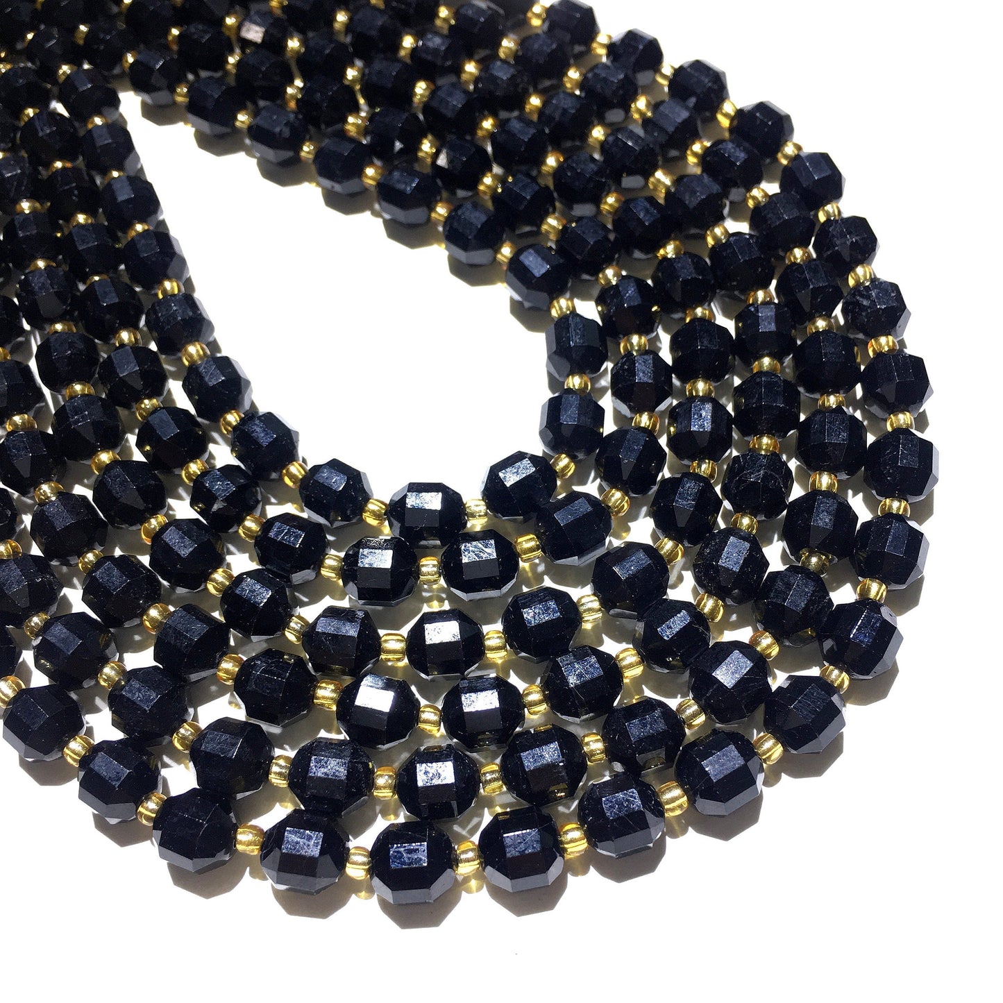 Natural Black Tourmaline Nugget Beads