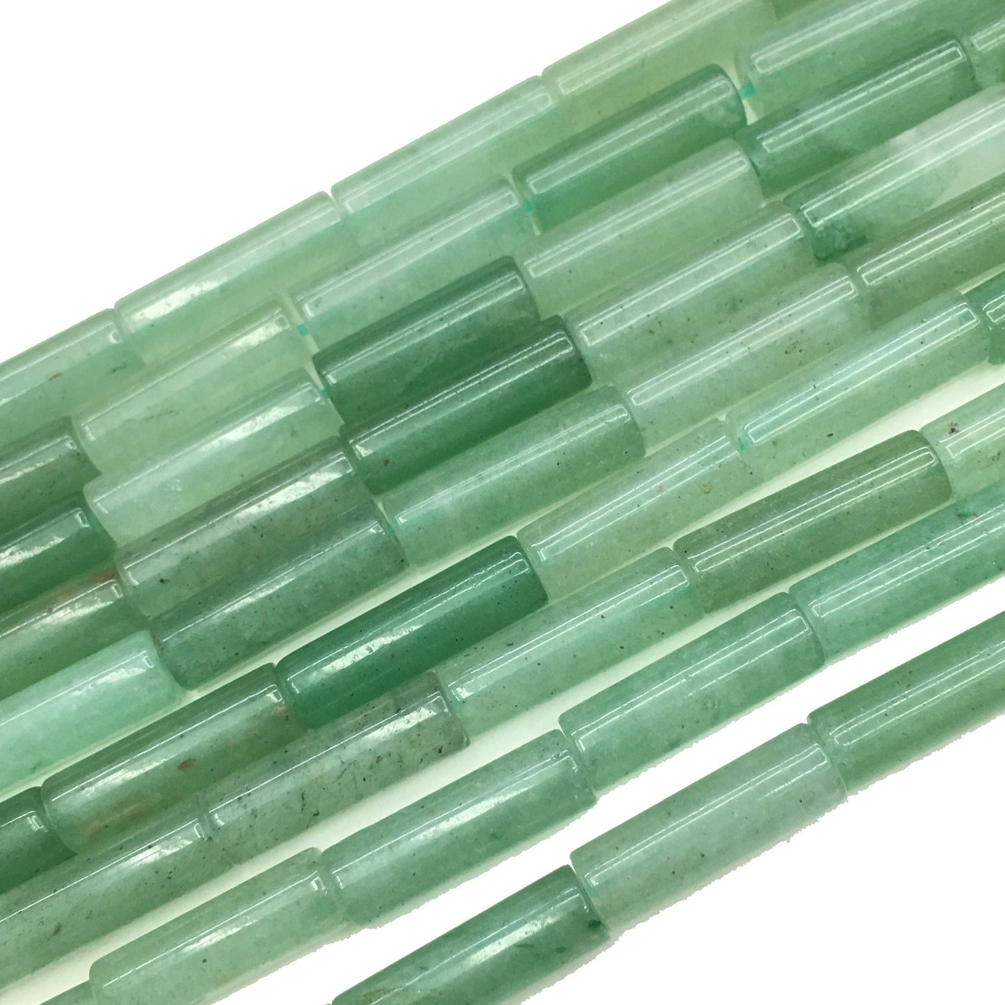 Natural Green Adventurine Tube Shape Beads 4x13mm