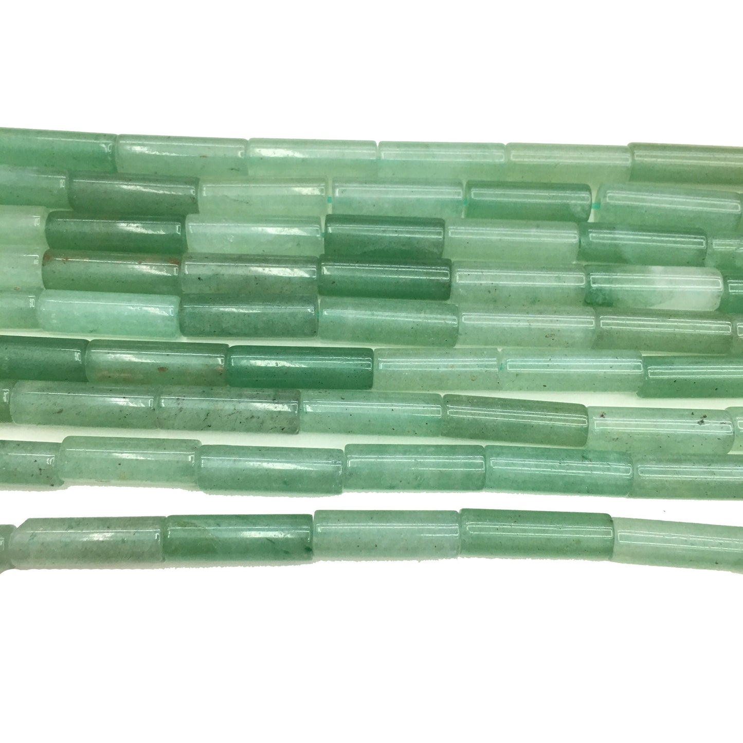 Natural Green Adventurine Tube Shape Beads 4x13mm