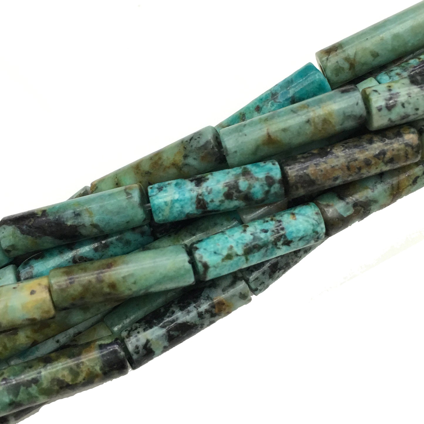 Natural African Turquoise Tube Shape Beads 4x13mm