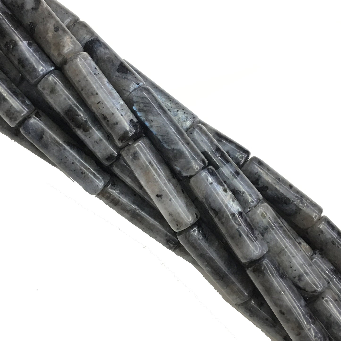 Natural Black Labradorite Tube Shape 4X13MM