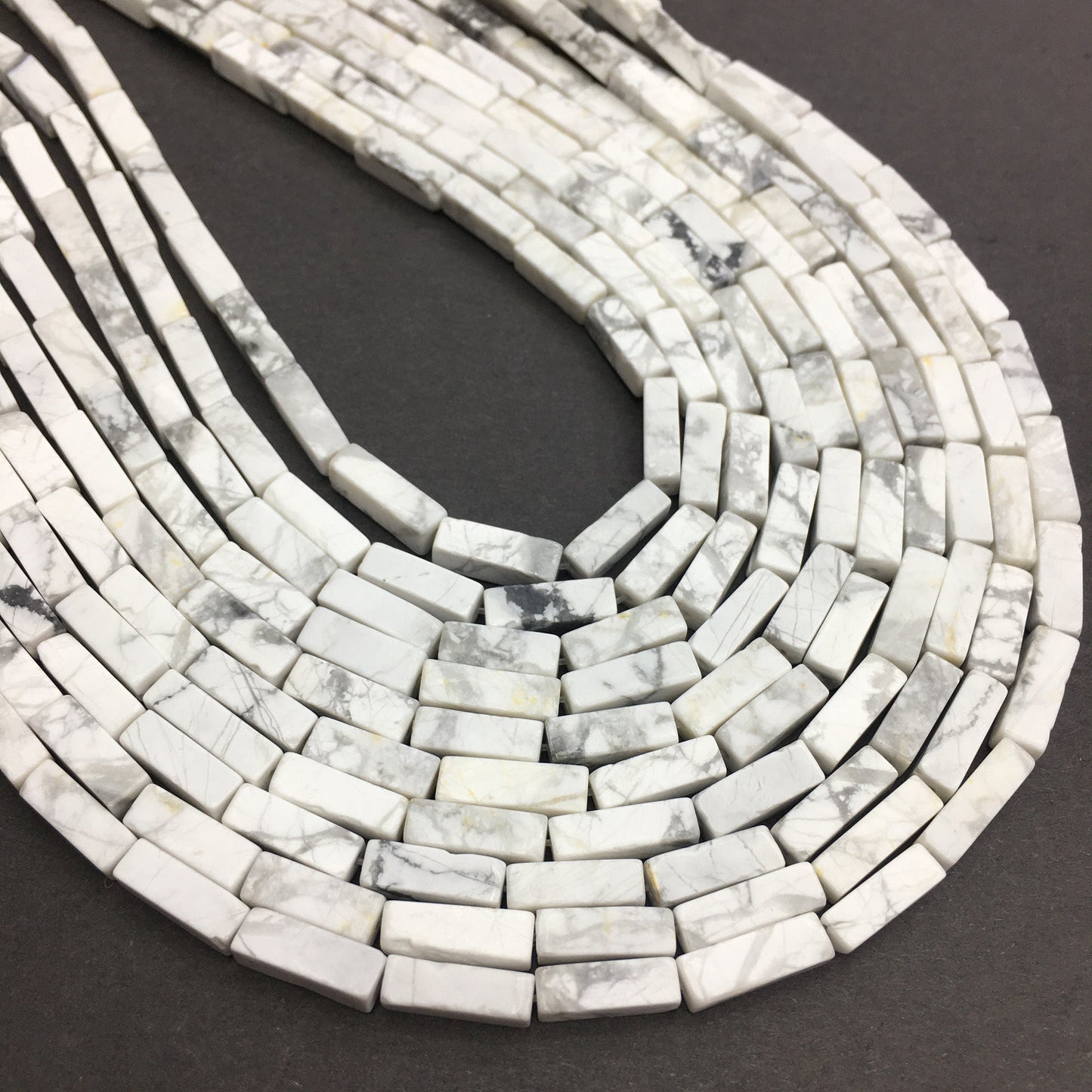Natural White Howlite Tube Shape Beads 4X13MM