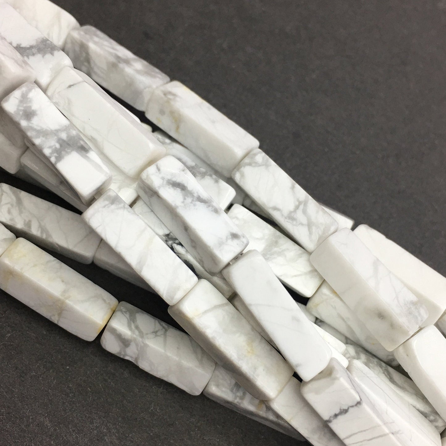 Natural White Howlite Tube Shape Beads 4X13MM