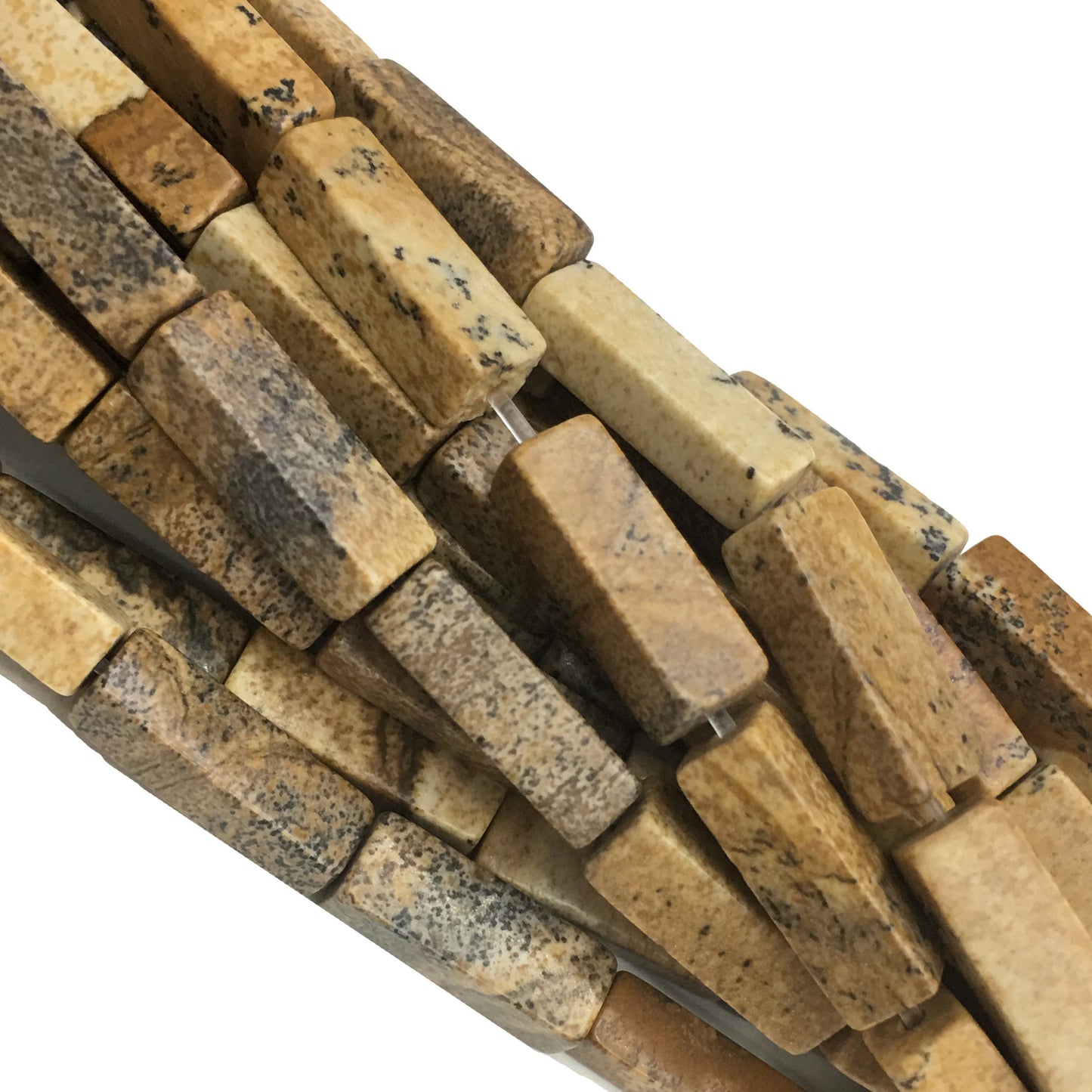 Natural Picture Jasper Tube Shape Beads 4X13MM
