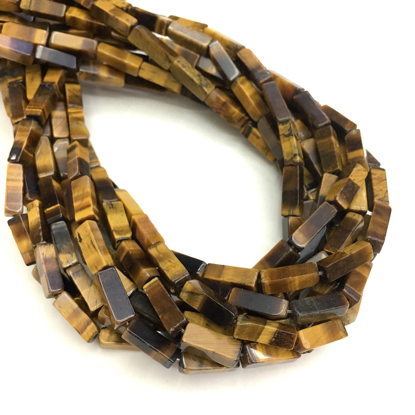 Natural Brown Tiger Eye Tube Shape Beads 4X13MM