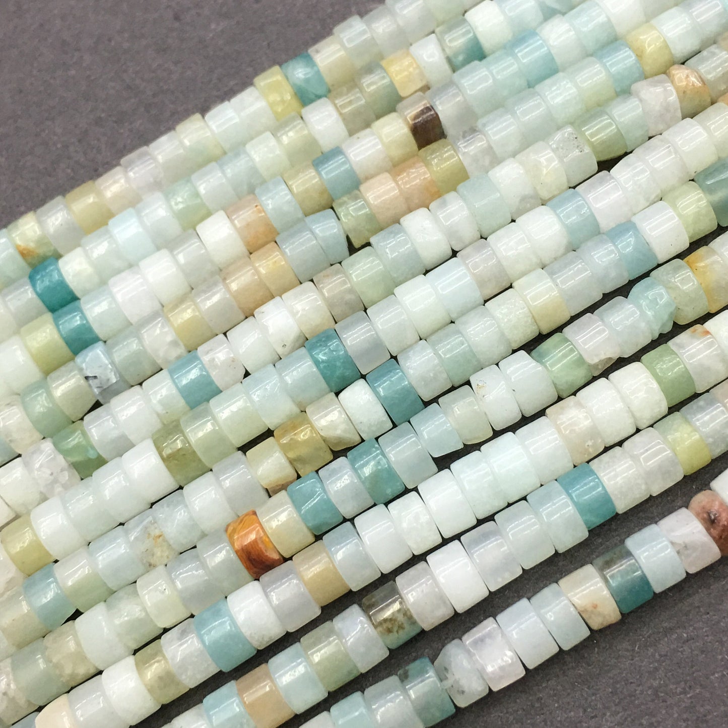 Natural Amazonite HeiShi Shape Tube Beads 2X4MM