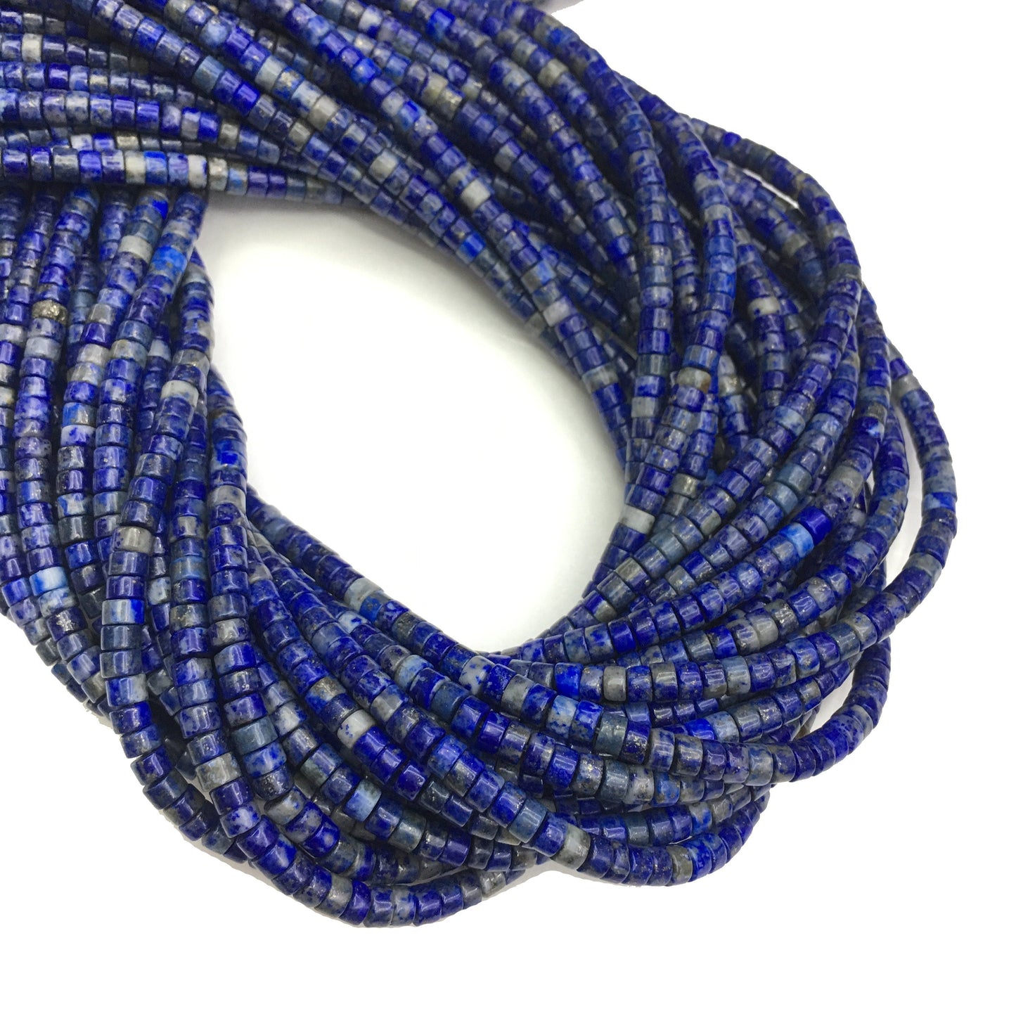Natural Lapis HeiShi Shape Beads 2X4MM