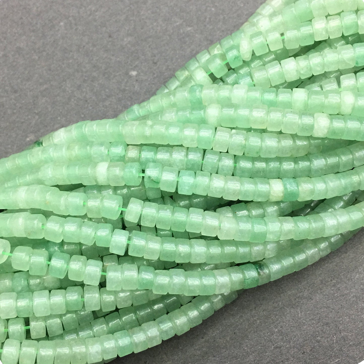 Natural Green Adventurine HeiShi Shape Beads Tube 2X4MM