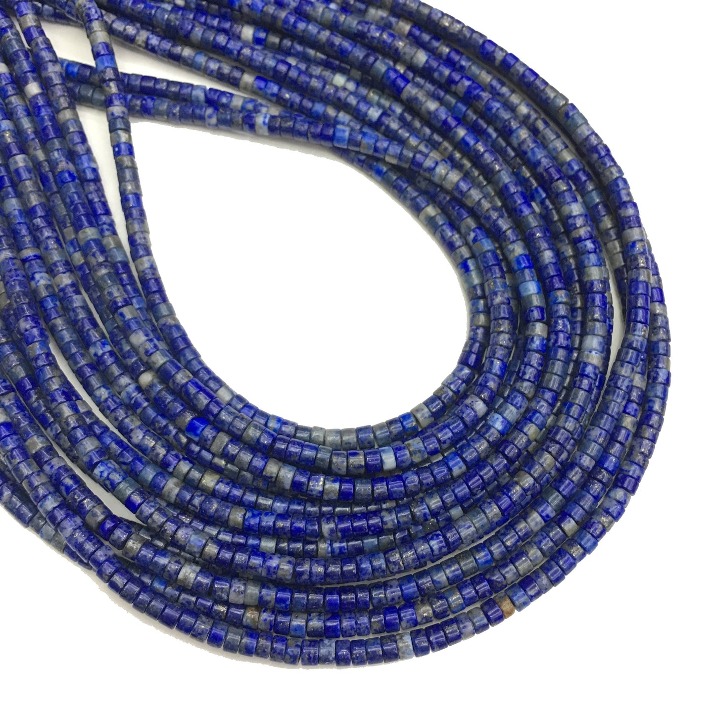 Natural Blue Lapis HeiShi Shape Beads 2X4MM