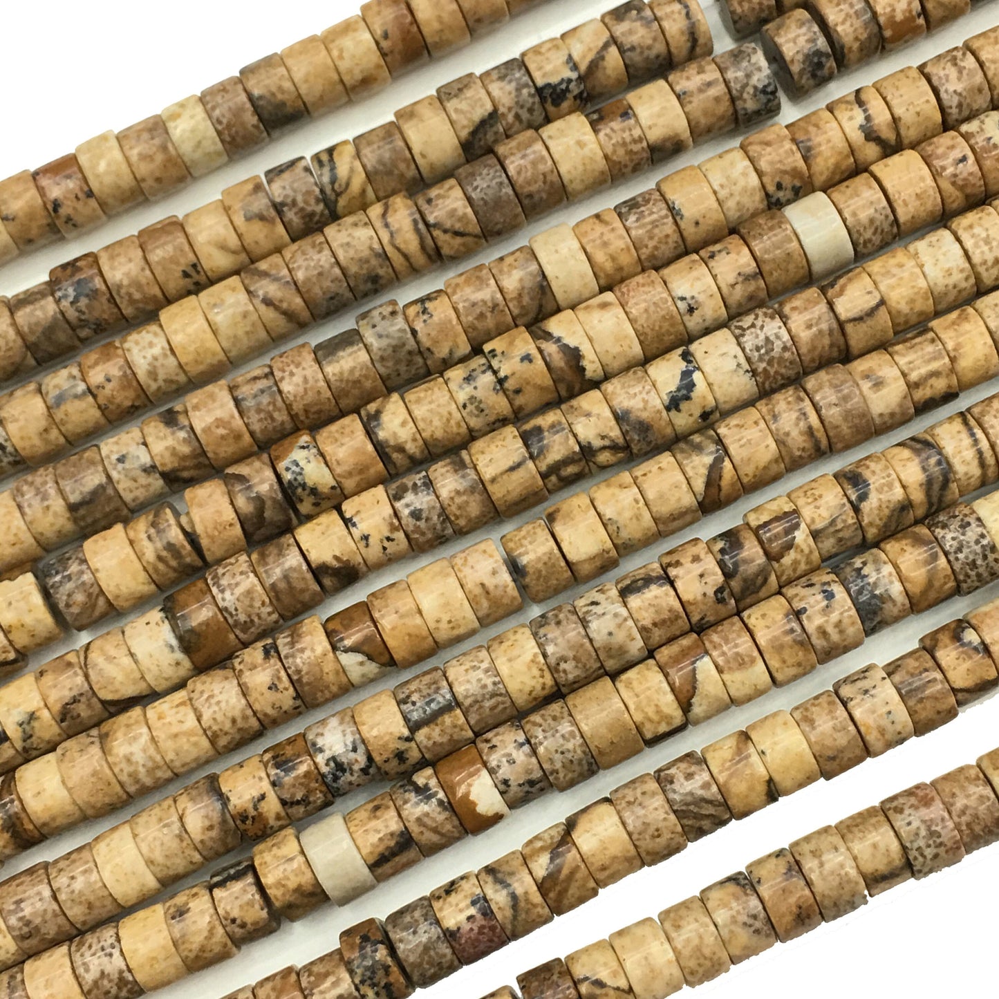 Natural Picture Jasper HeiShi Shape BeadsTube 2X4MM