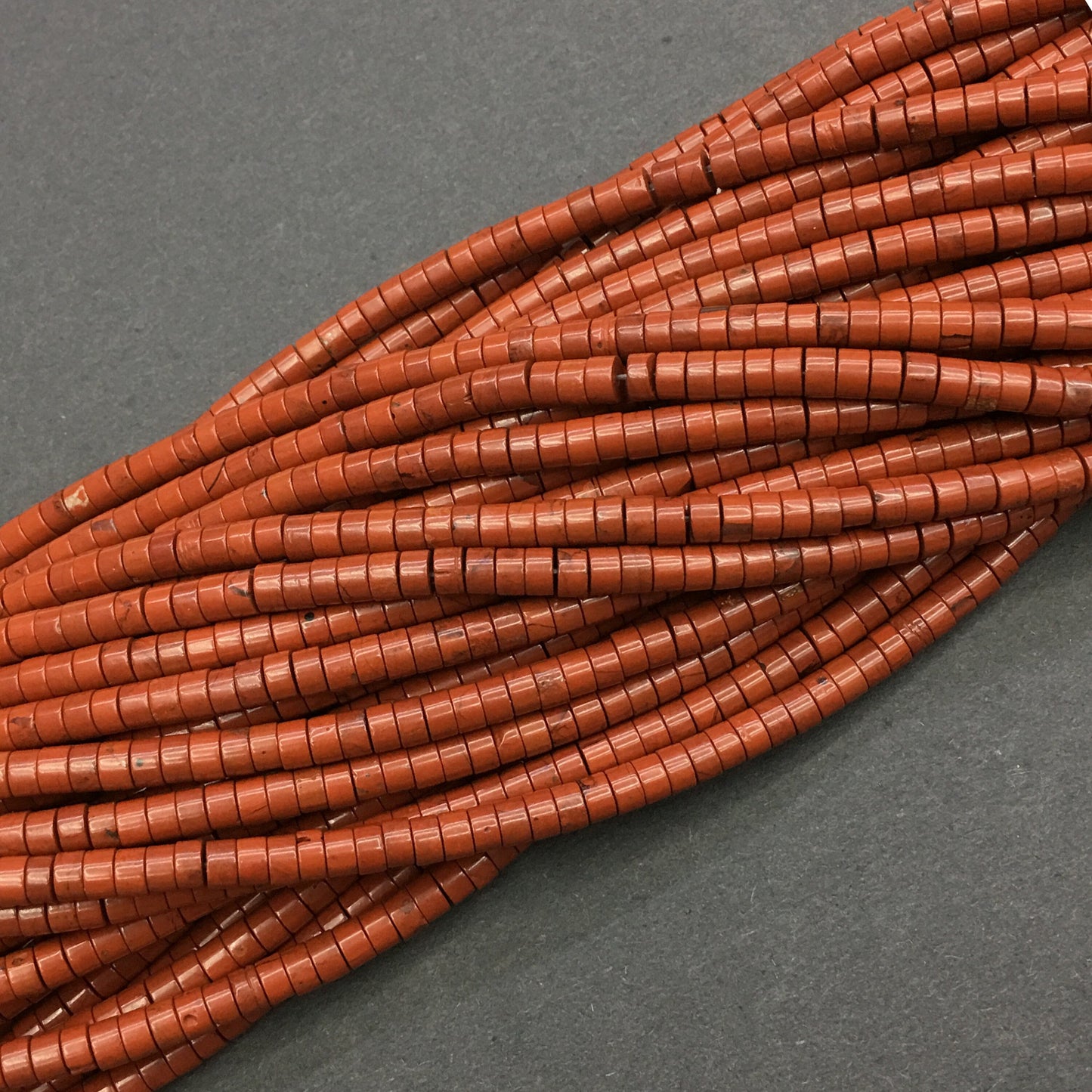 Natural Red Jasper HeiShi Shape Beads Tube 2X4MM