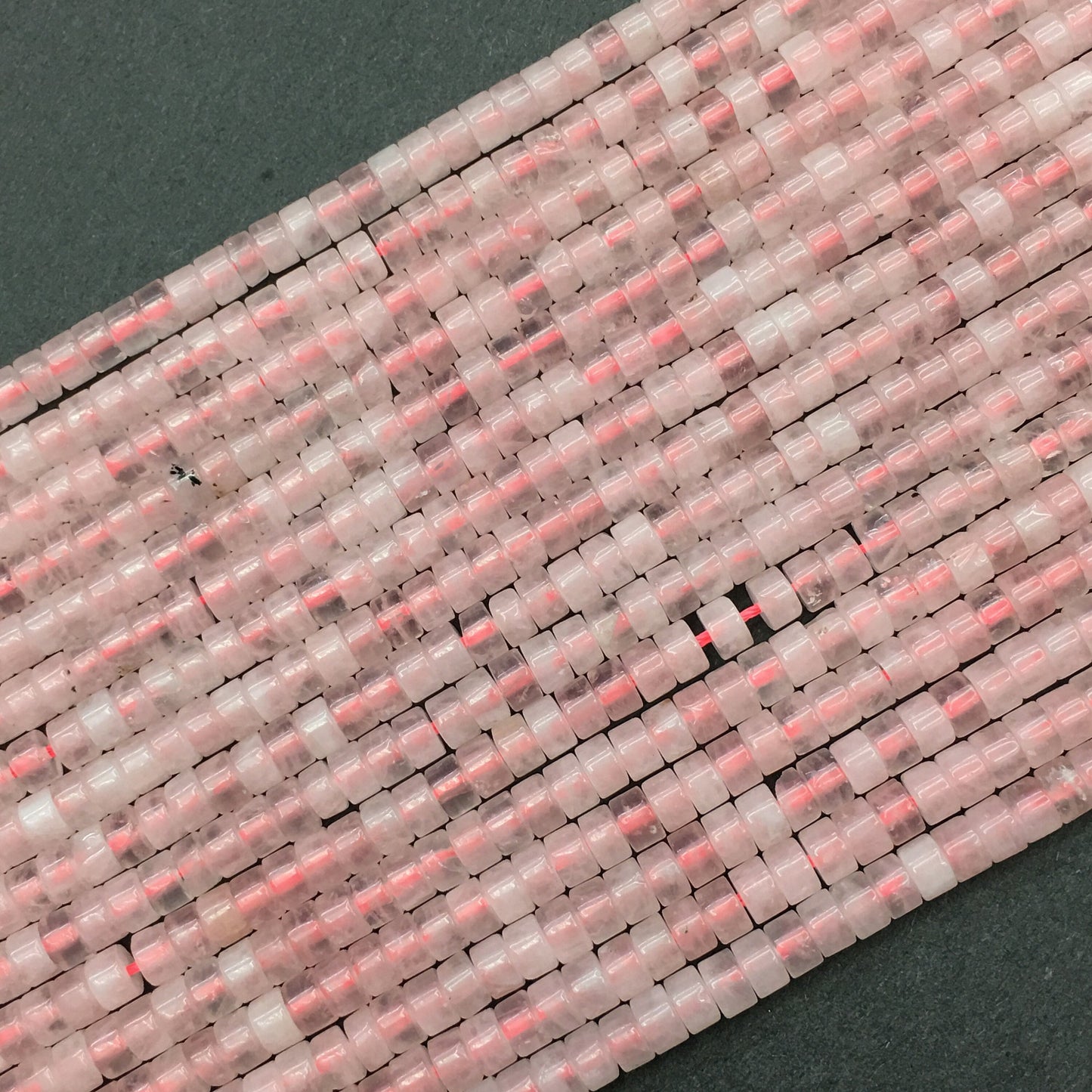 Natural Rose Quartz HeiShi Shape Beads Tube 2X4MM