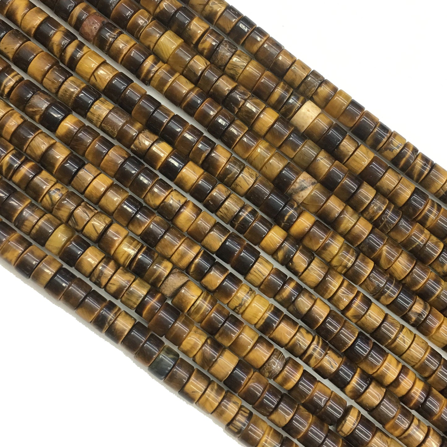 Natural Brown Tiger Eye HeiShi Shape Beads Tube 2X4MM