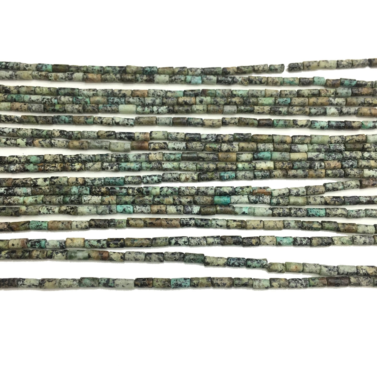 Natural African Turquoise Tube Shape Beads 2X4MM