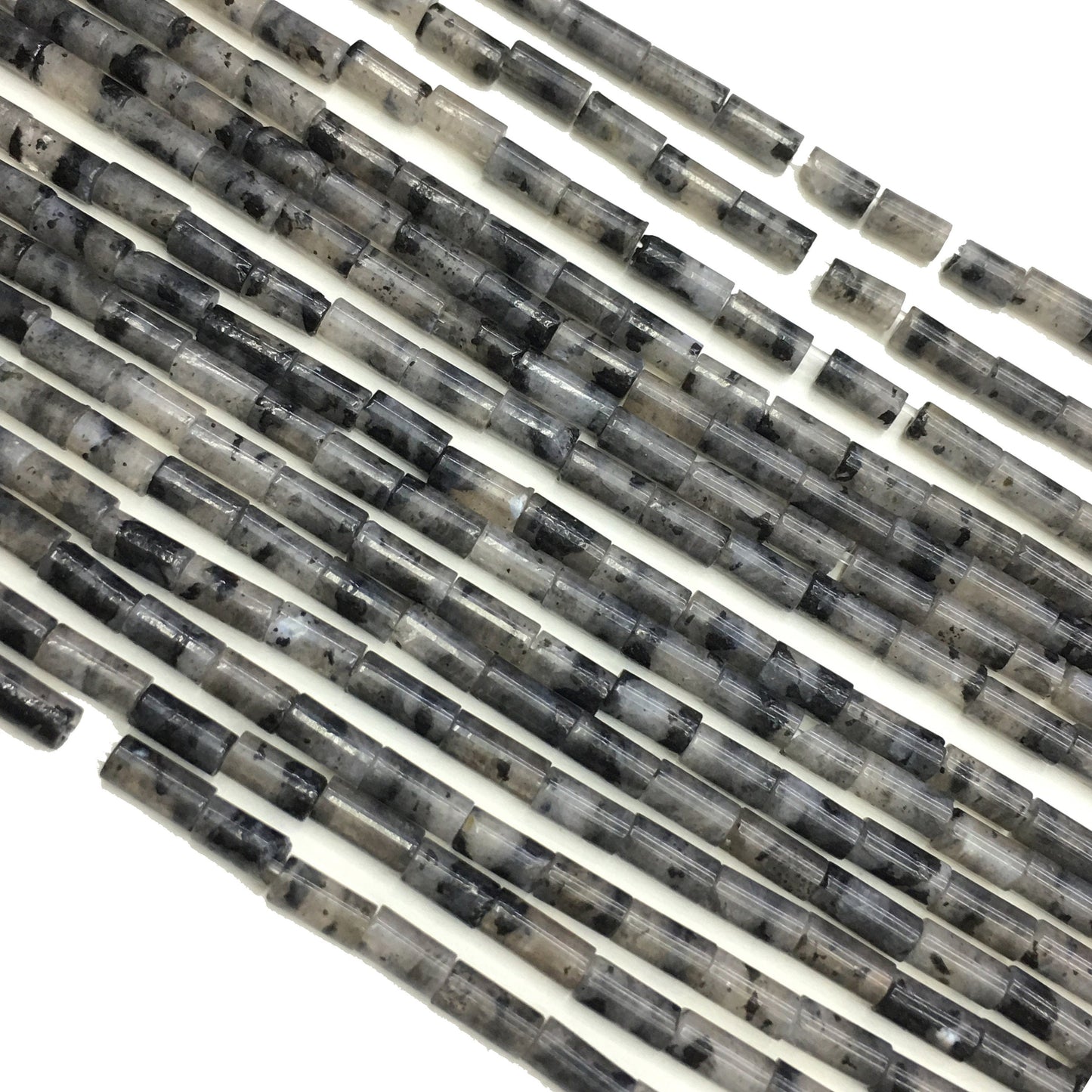 Natural Black Labradorite Tube Shape Beads 2X4MM
