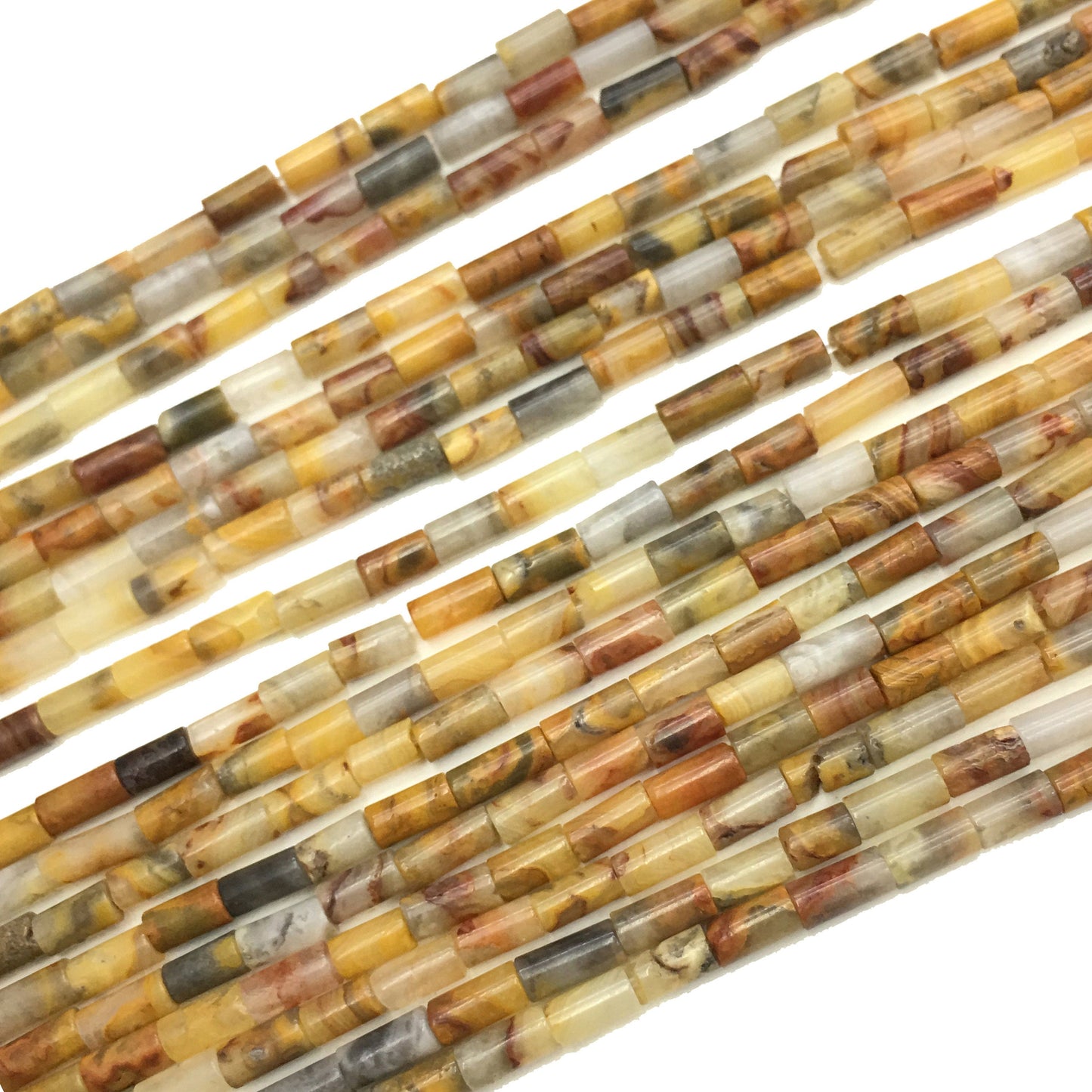 Natural Crazy Ace Agate Tube Shape Beads 2X4MM