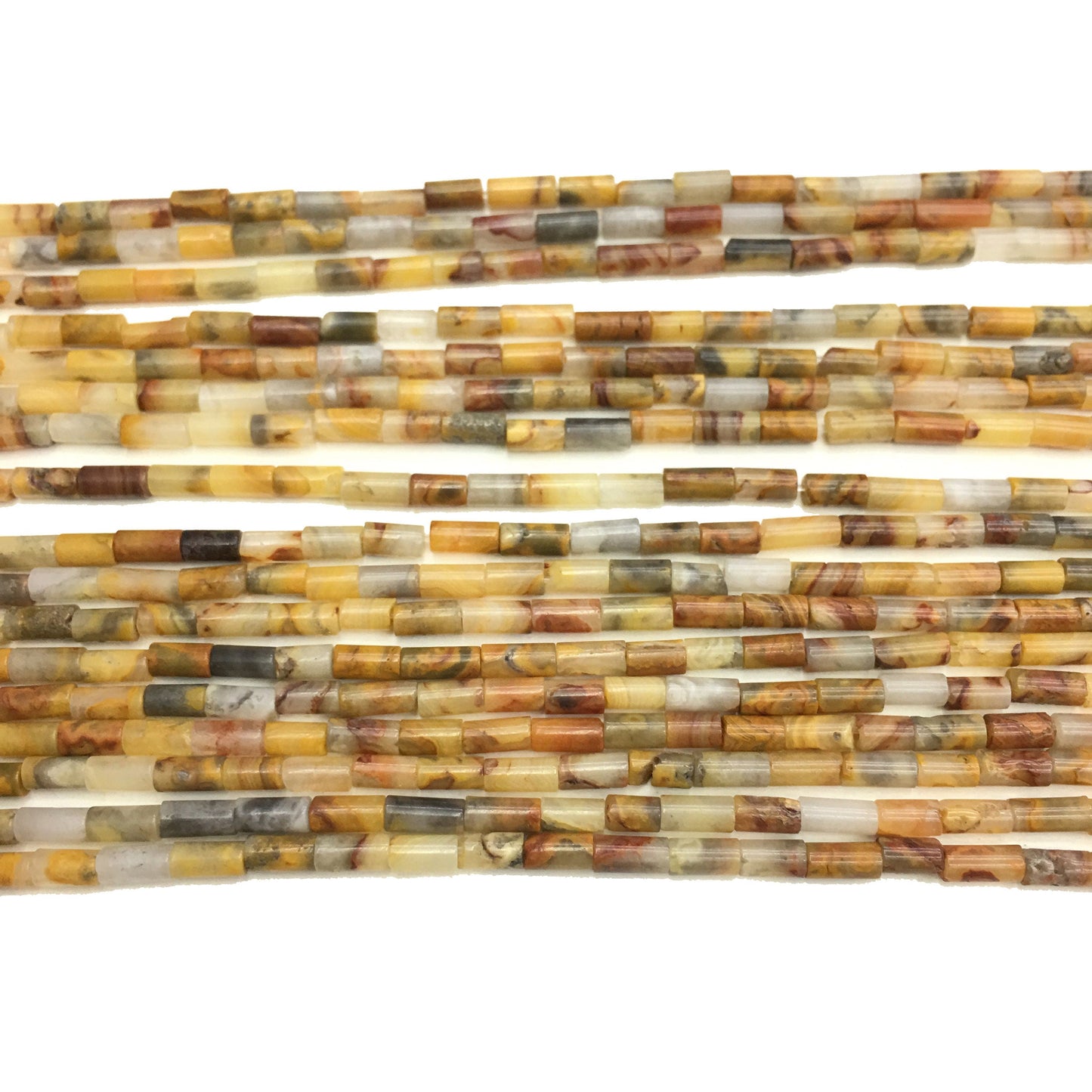 Natural Crazy Ace Agate Tube Shape Beads 2X4MM