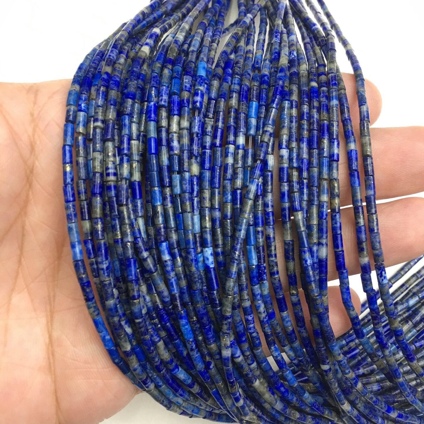 Natural Lapis Tube Shape Beads 2X4MM