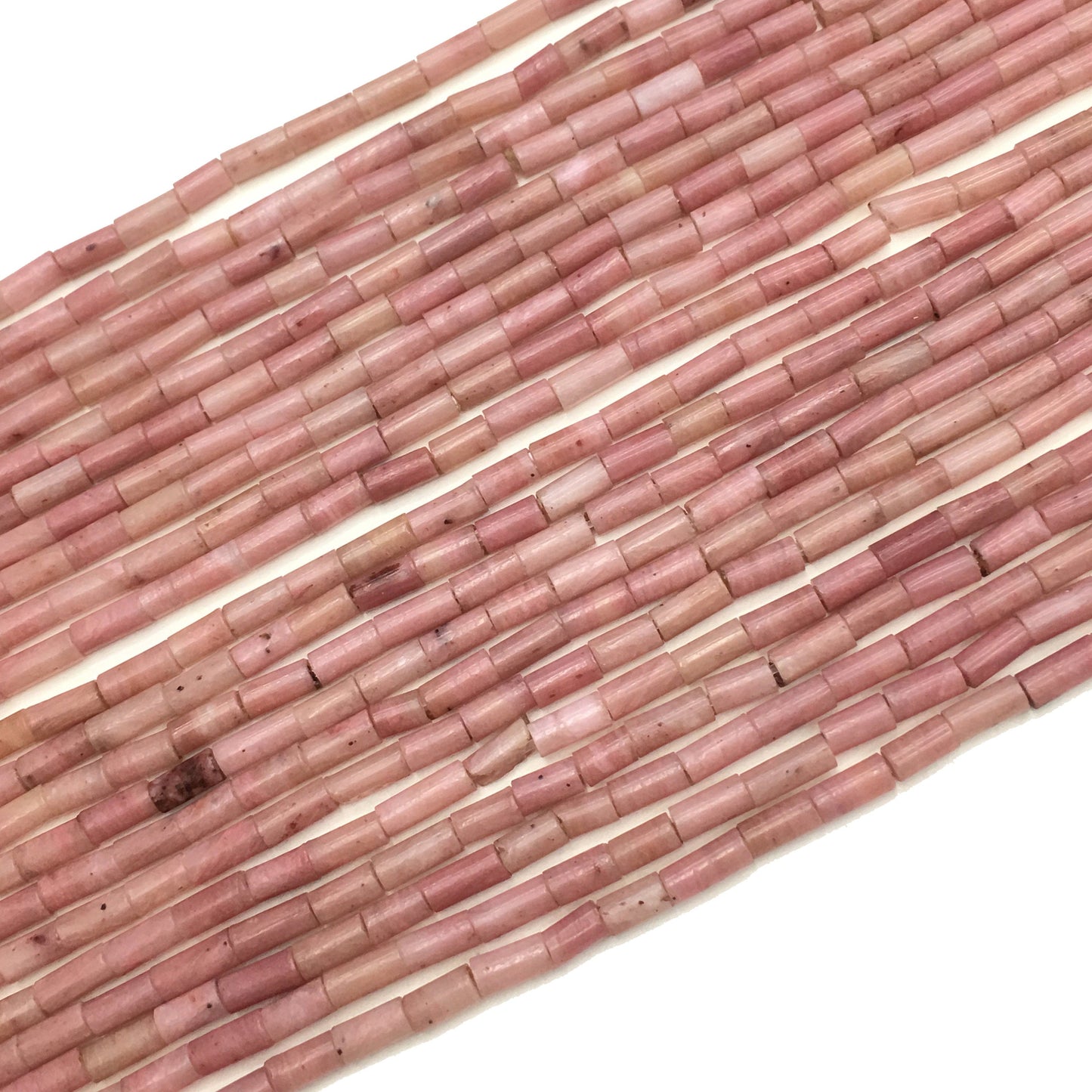 Natural Pink Rhodonite Tube Shape Beads 2X4MM