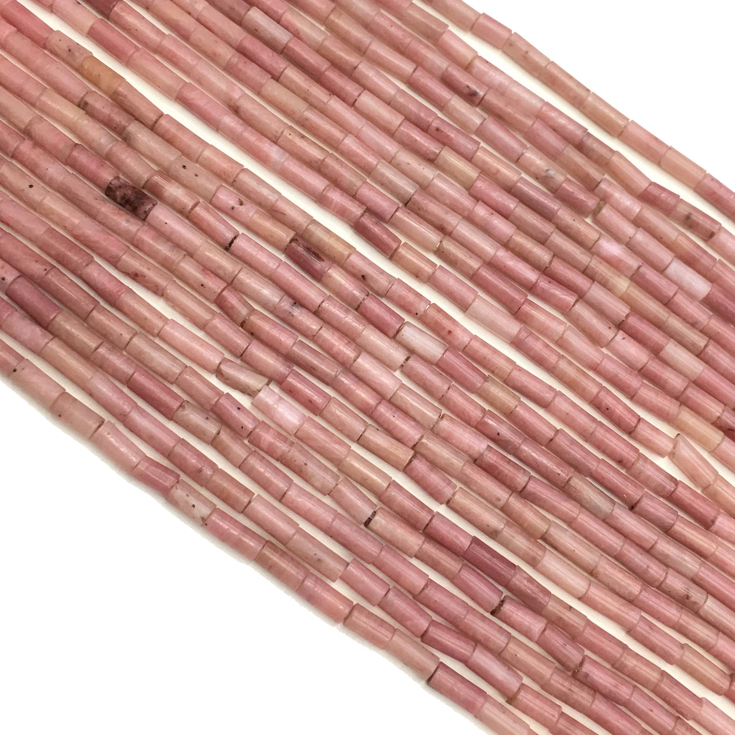 Natural Pink Rhodonite Tube Shape Beads 2X4MM