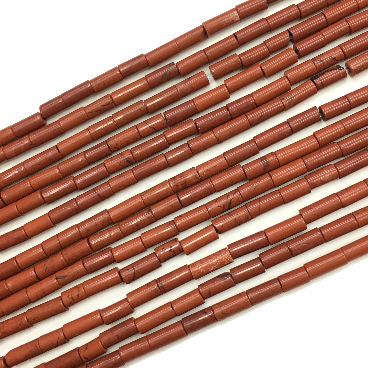 Natural Red Jasper Tube Shape Beads 2X4MM