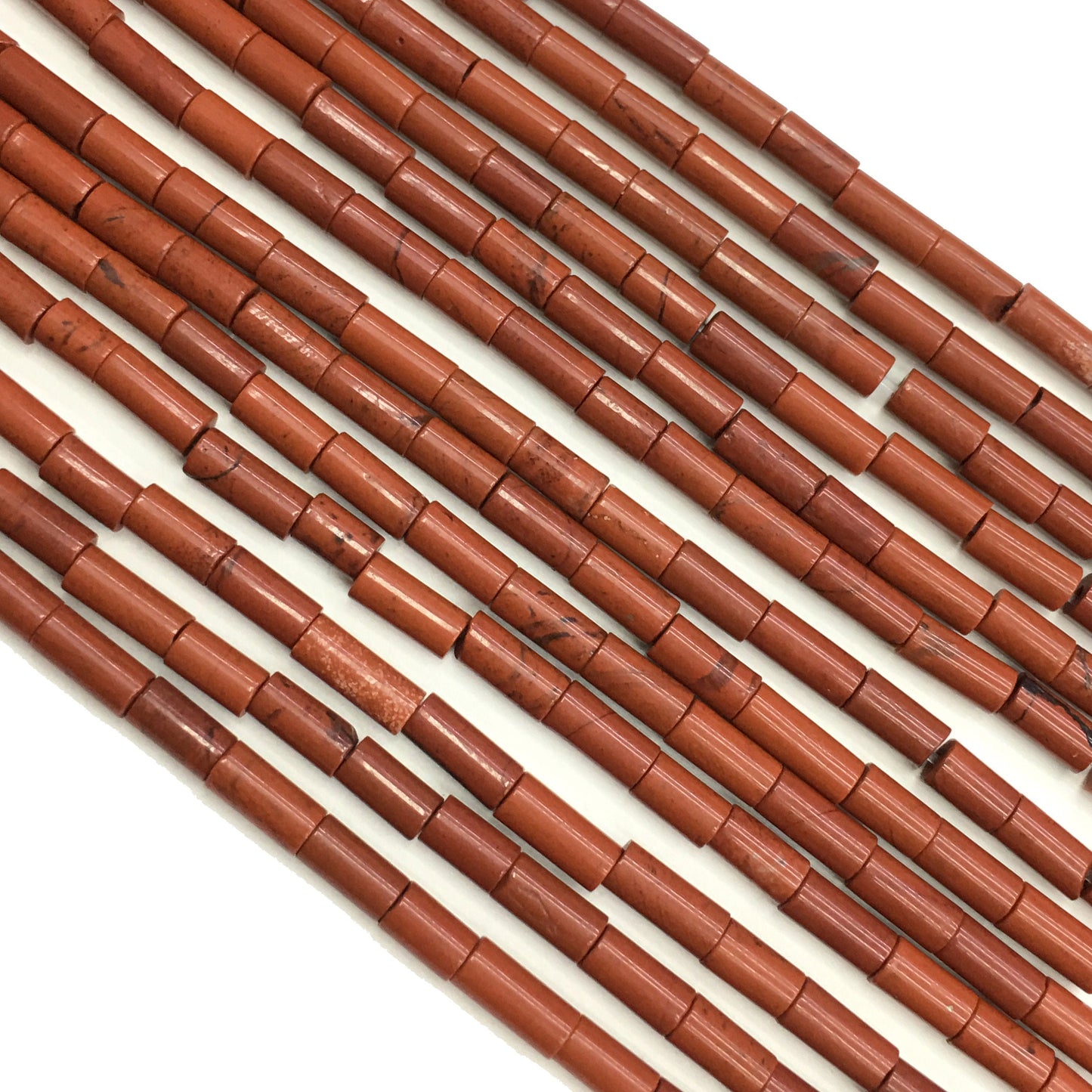 Natural Red Jasper Tube Shape Beads 2X4MM