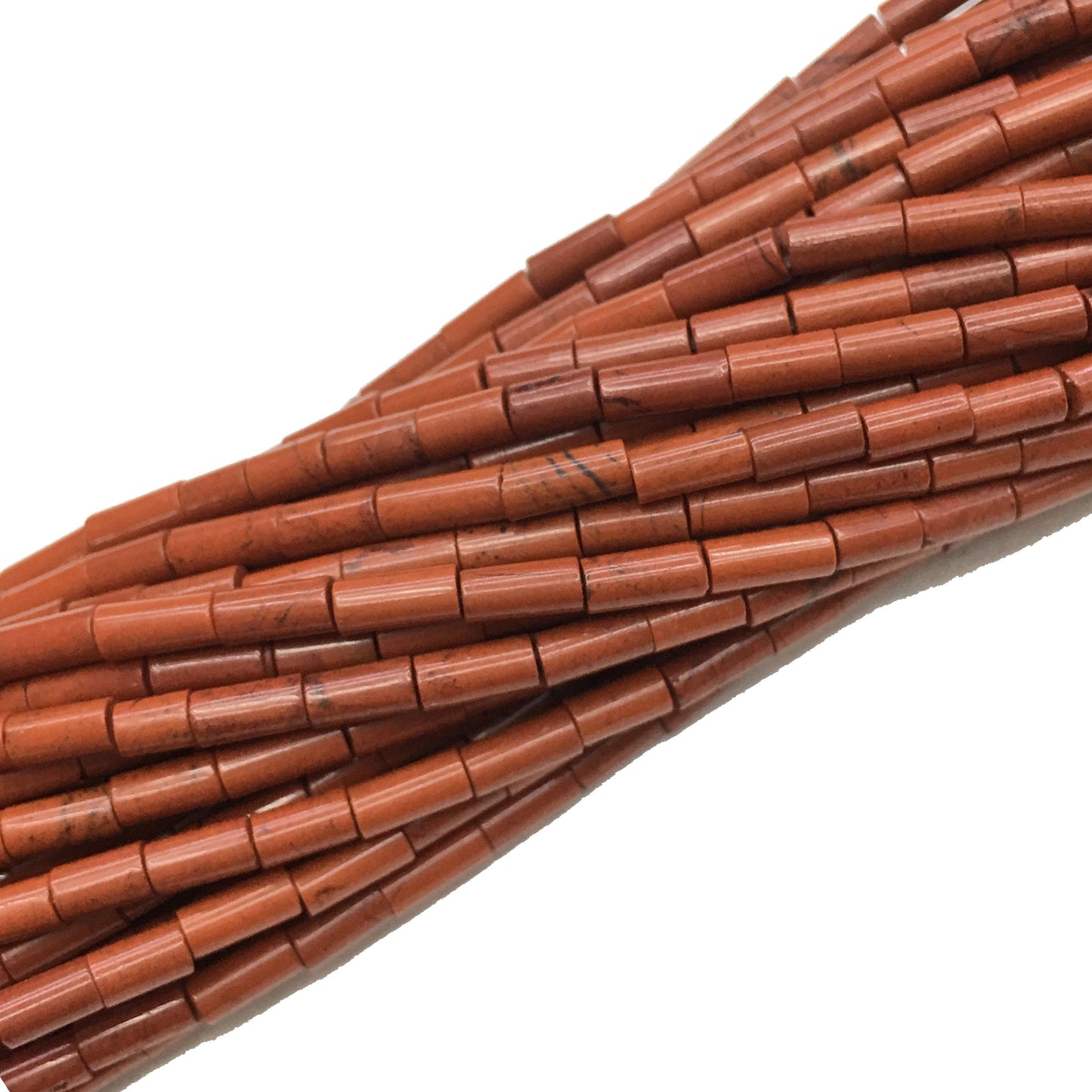 Natural Red Jasper Tube Shape Beads 2X4MM