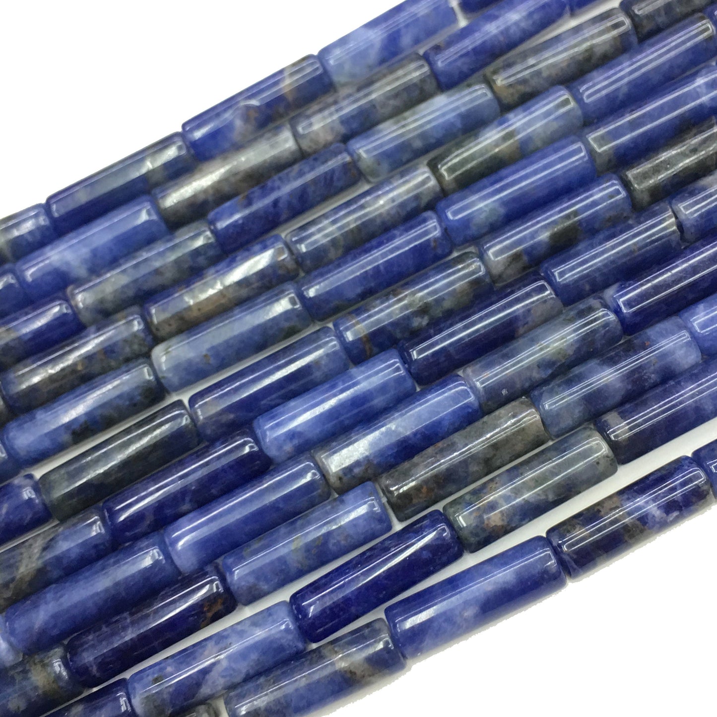 Natural Blue Sodalite Tube Shape Beads 4X13MM