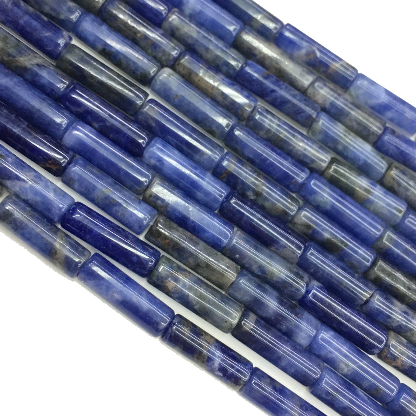 Natural Blue Sodalite Tube Shape Beads 4X13MM