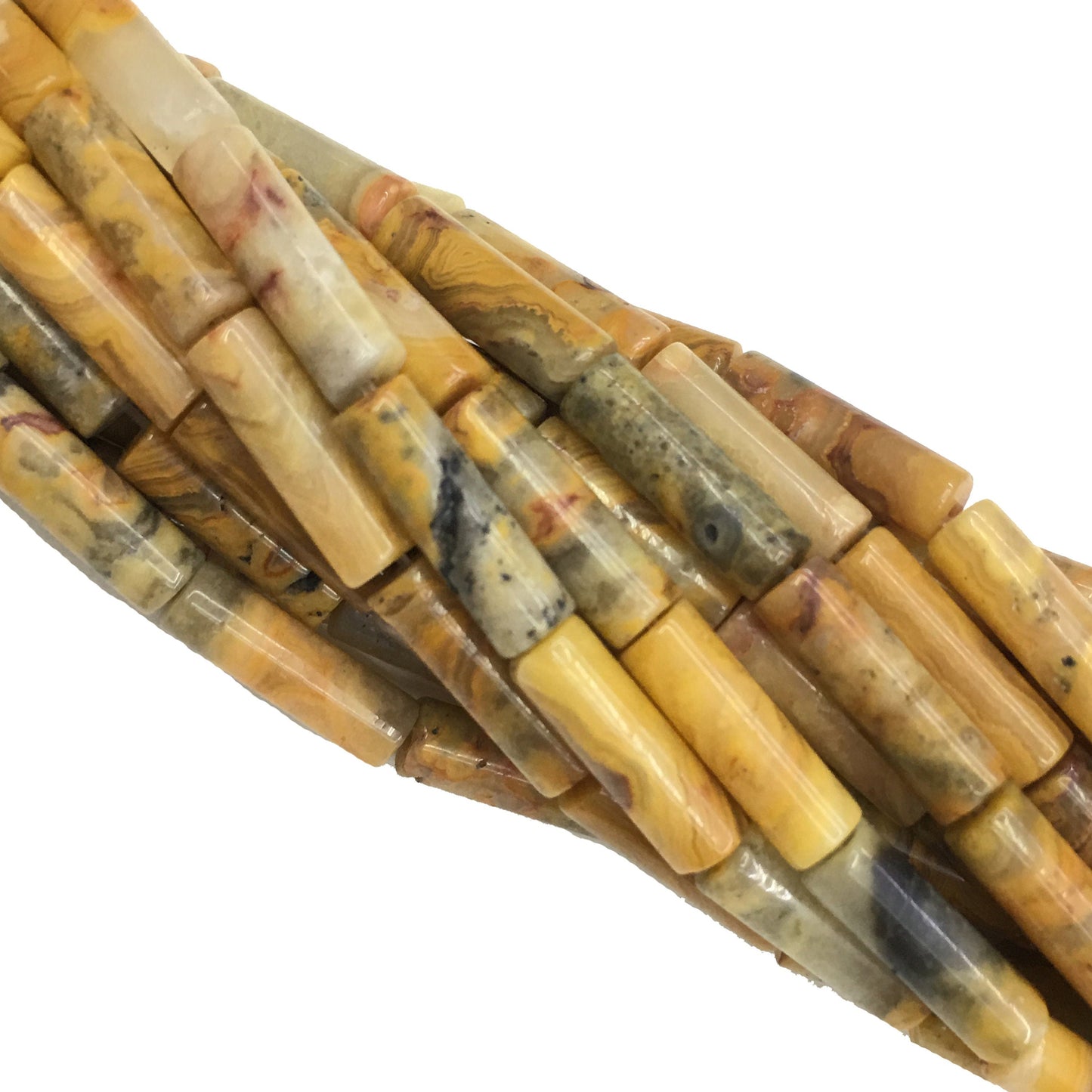 Natural Crazy Agate Tube Shape Beads 4X13MM