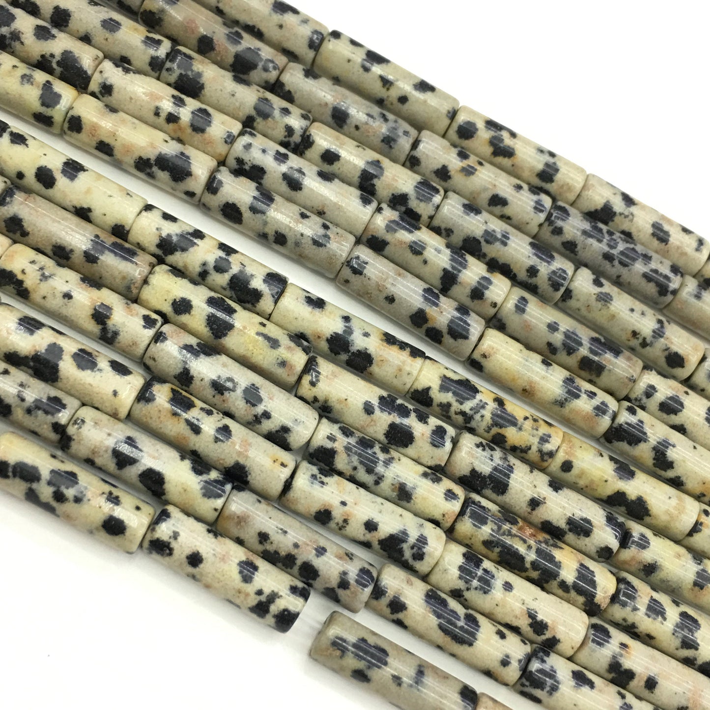Natural Dalmatian Jasper Tube Shape Beads 4X13MM
