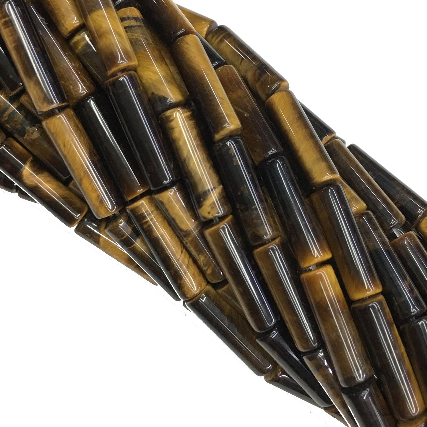Natural Brown Tiger Eye Tube Shape Beads 4X13MM