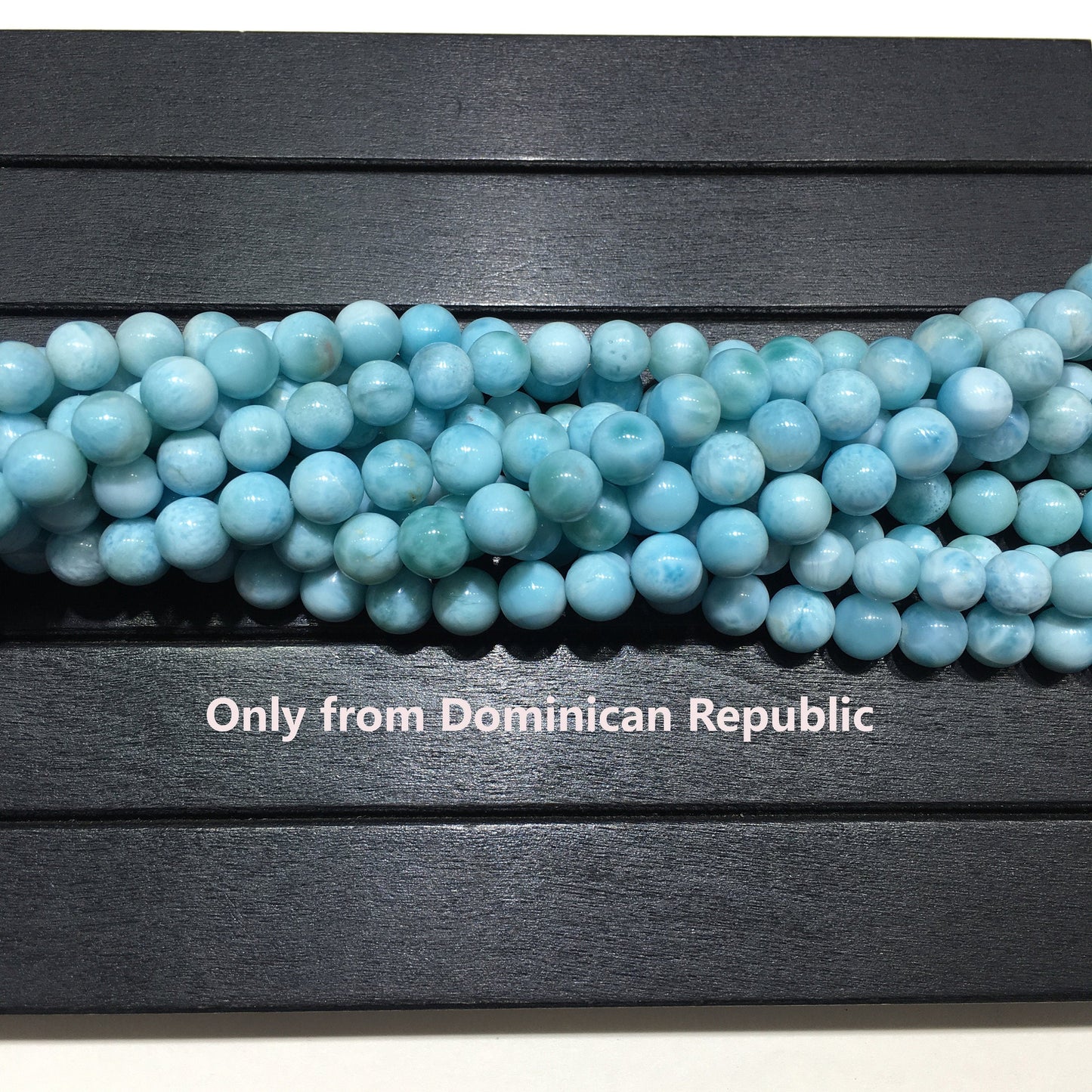 Natural Blue Larimar Round Beads