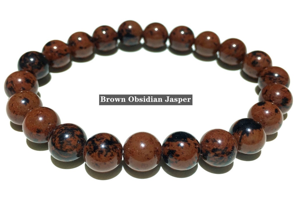 Natural Brown Obsidian Jasper Bracelet Round Beads Healing Energy Bracelet Loose Beads DIY Jewelry Design for Bracelet Necklace AAA Quality