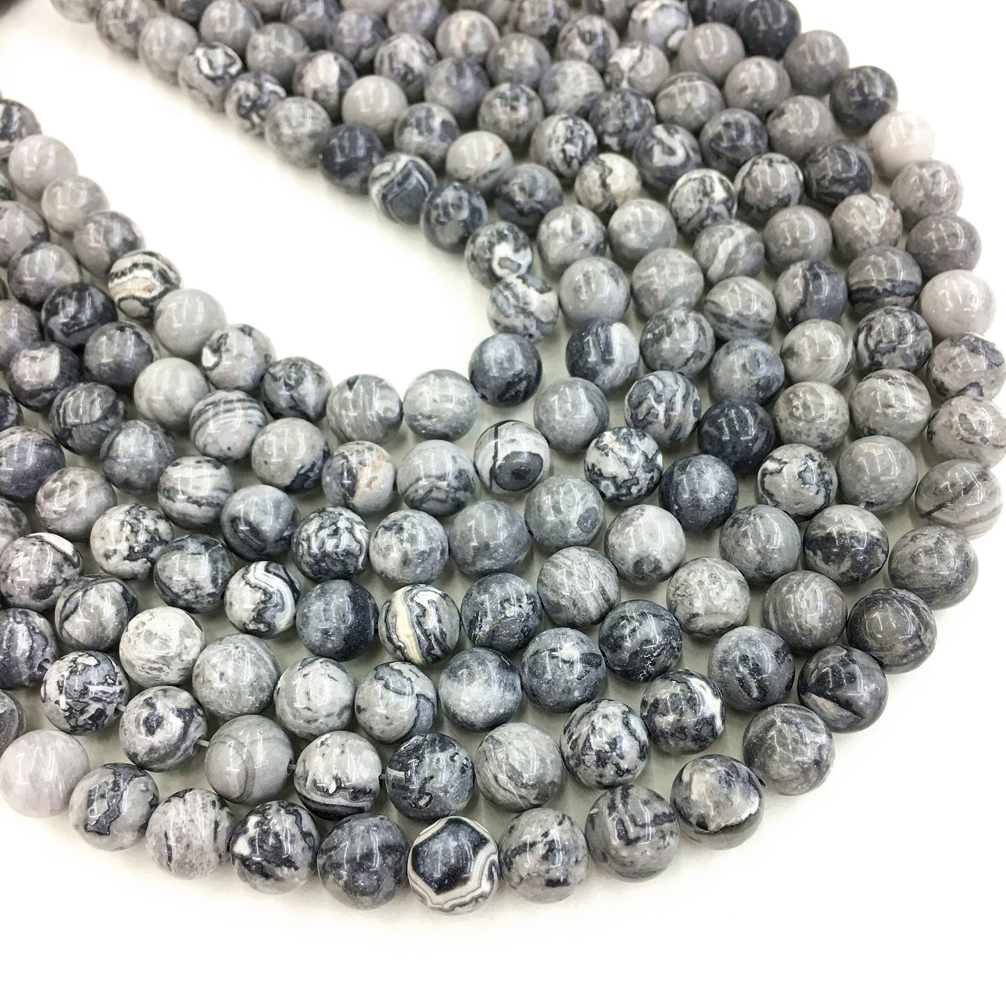 Natural Mapstone Round Shape Beads