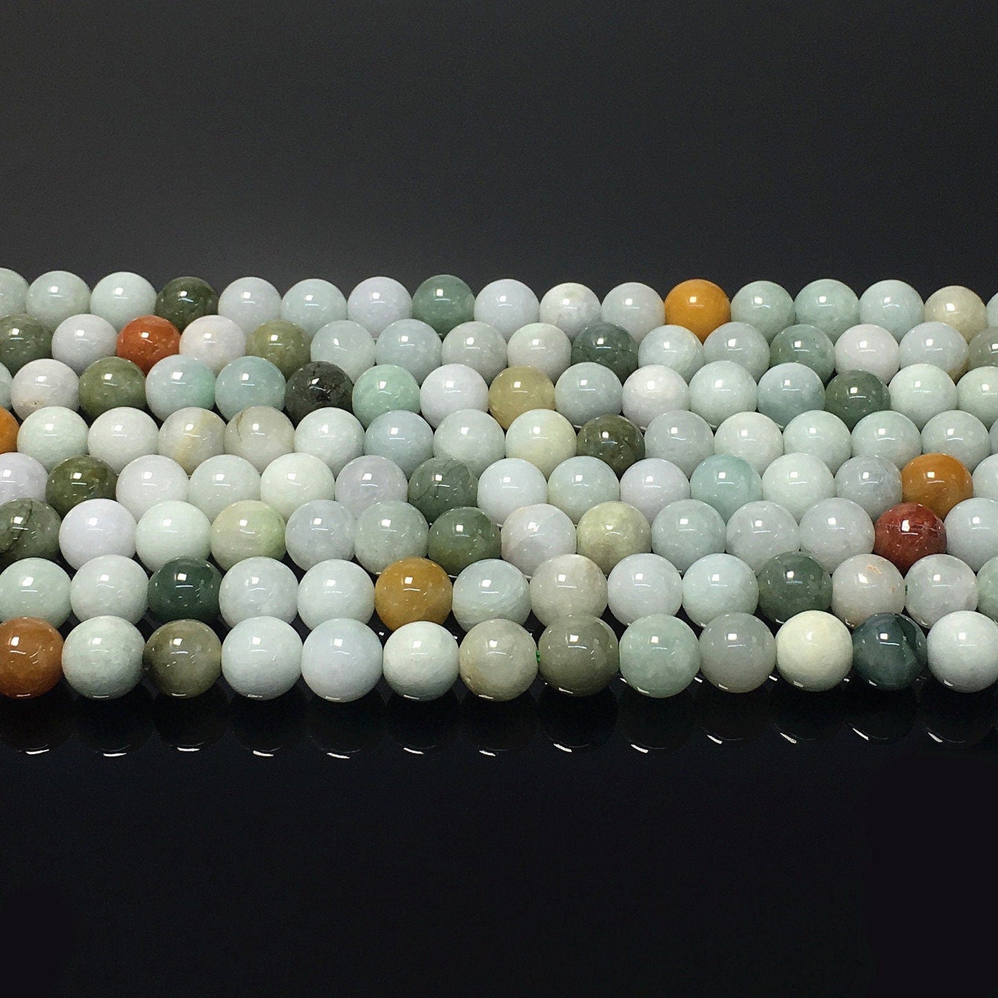 Natural Jadite Jasper Round Smooth Beads