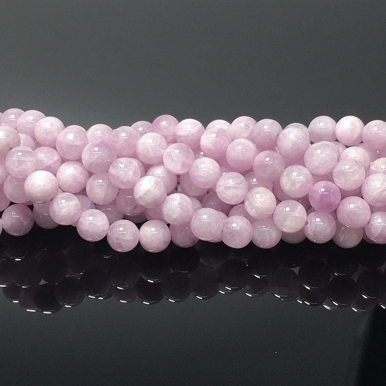 Natural Purple Kunzite Round Smooth Beads