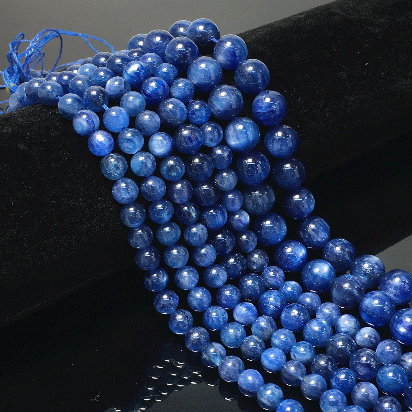Natural Blue Kyanite Round Beads