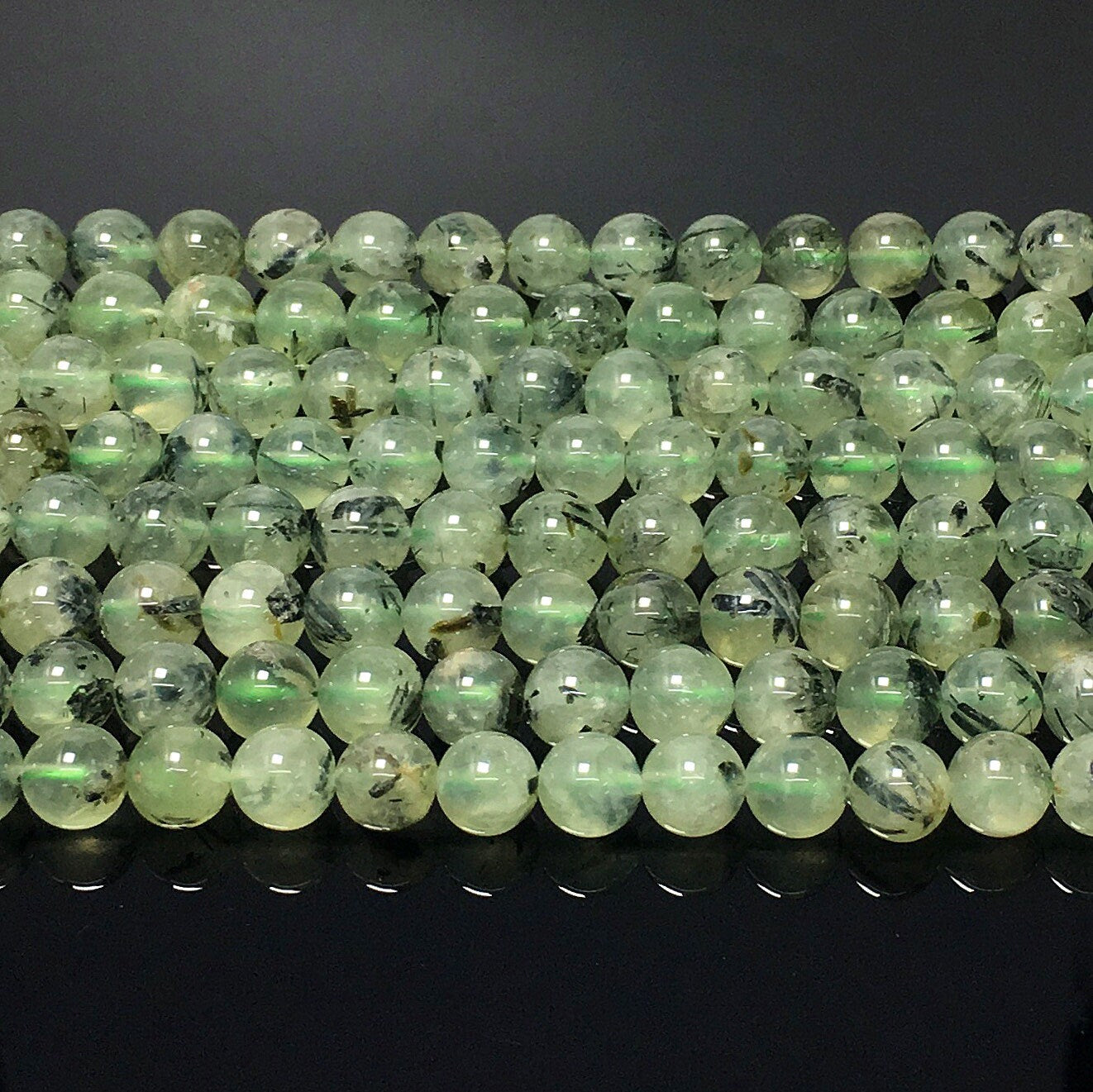 Natural Green Prehnite Round Beads Healing Energy Gemstone Loose Beads for DIY Jewelry MakingAAA Quality 6mm 8mm 10mm