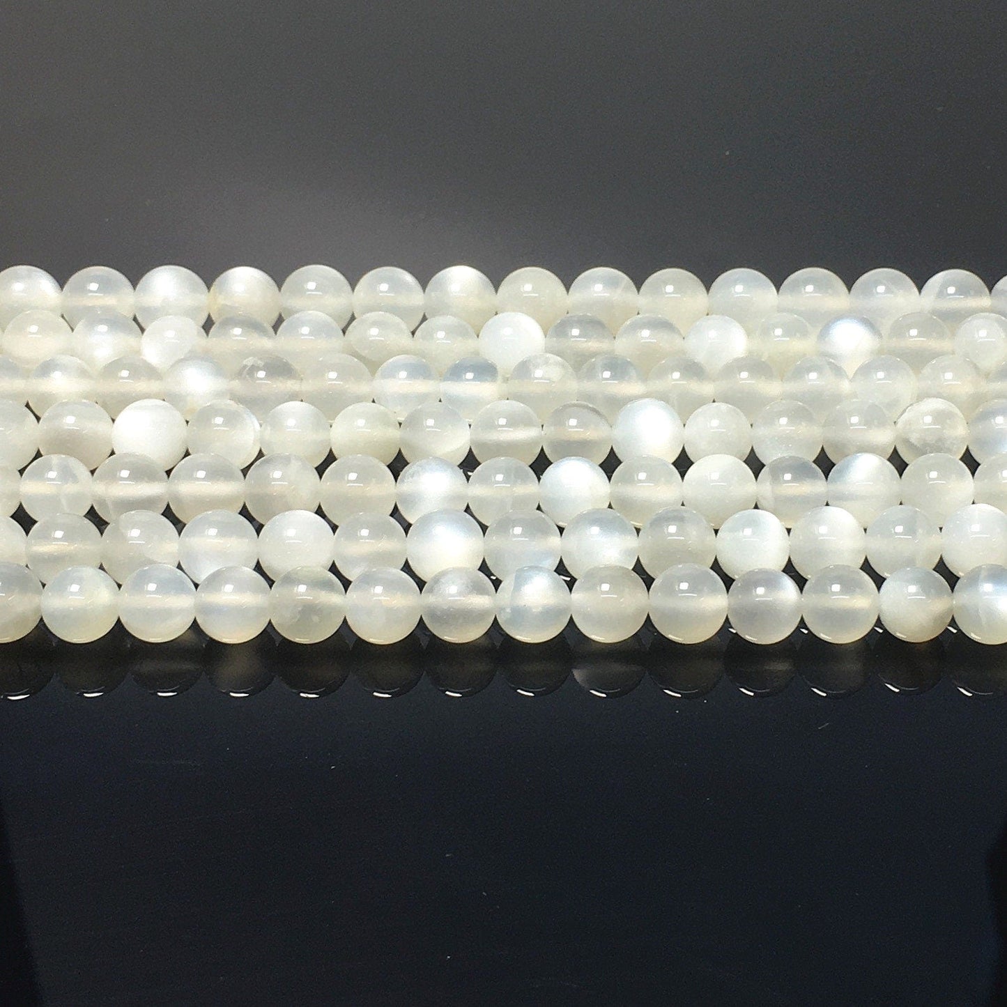 Natural White Milky Moonstone Highly Polished Round Bead