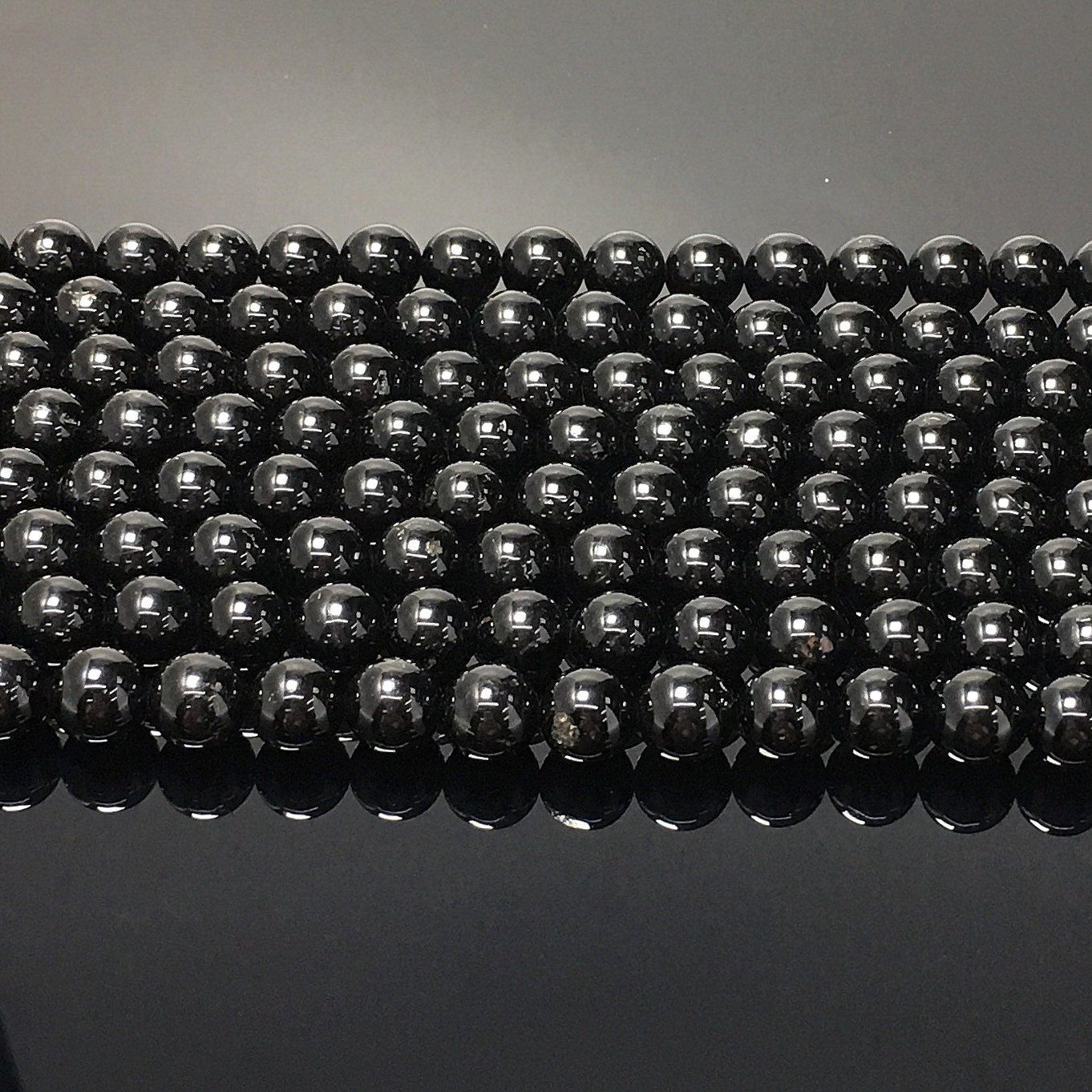 Natural Black Tourmaline Round Beads
