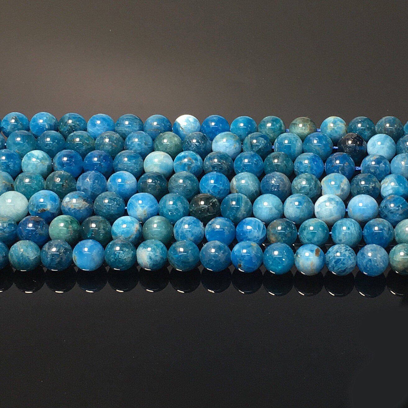 Natural Blue Apatite Round Beads