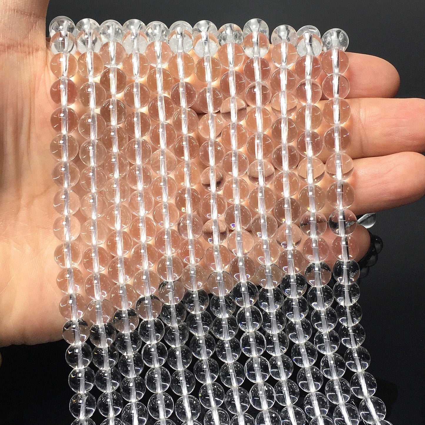 Natural Clear Crystal Quartz Round Beads Energy Gemstone Loose Beads for DIY Jewelry MakingAAAAA Quality 6mm 8mm 10mm 12mm