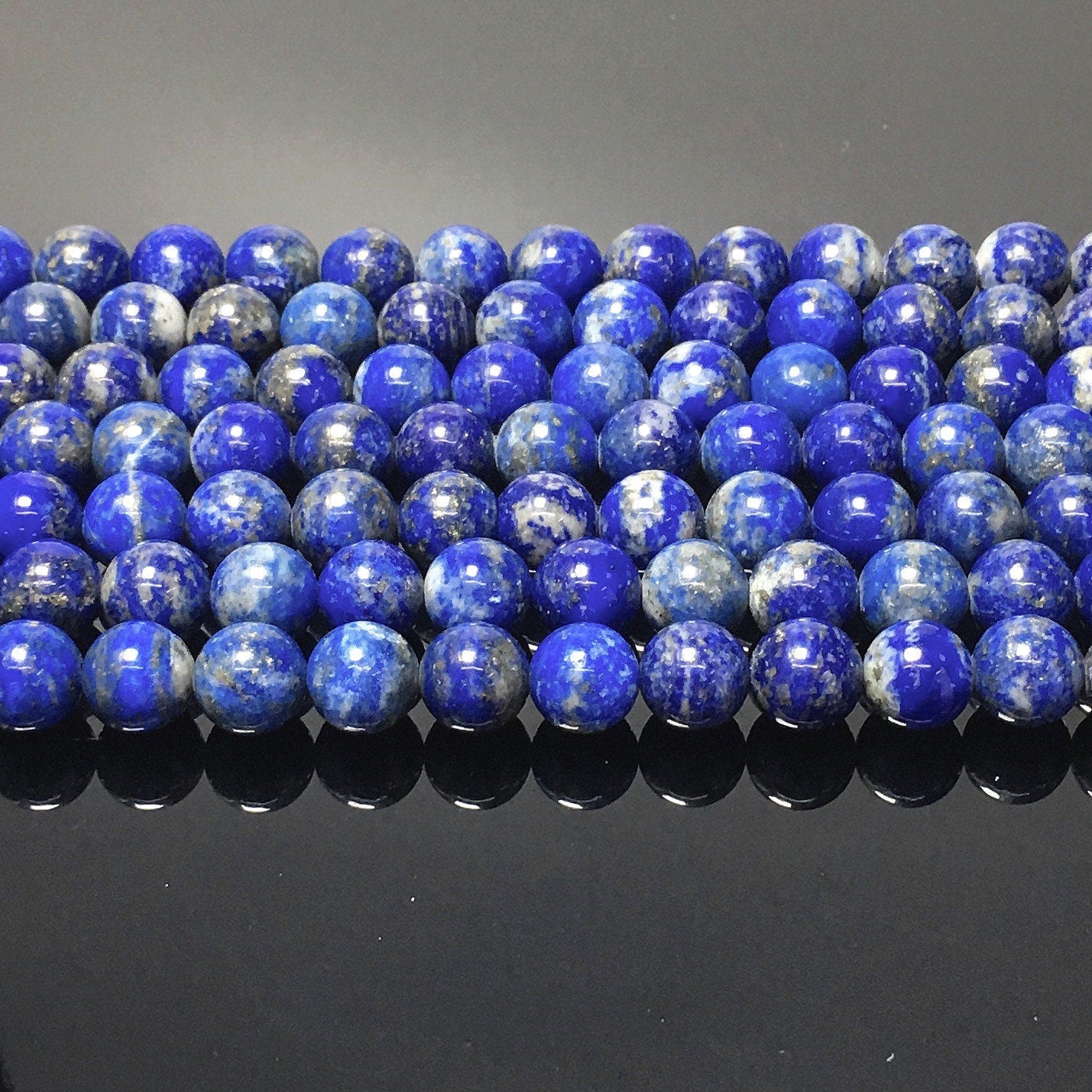 Natural Blue Color Lapis Lazuli Polished Round Beads