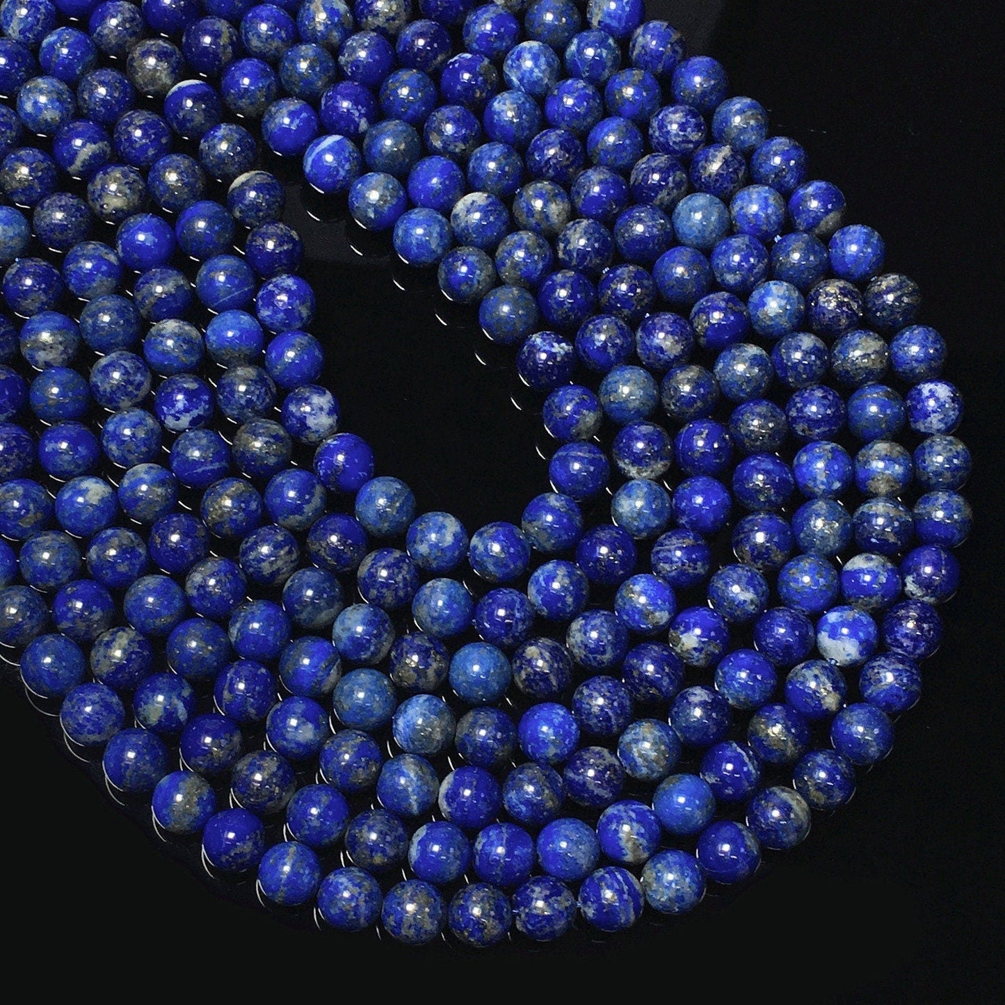 Natural Blue Color Lapis Lazuli Polished Round Beads