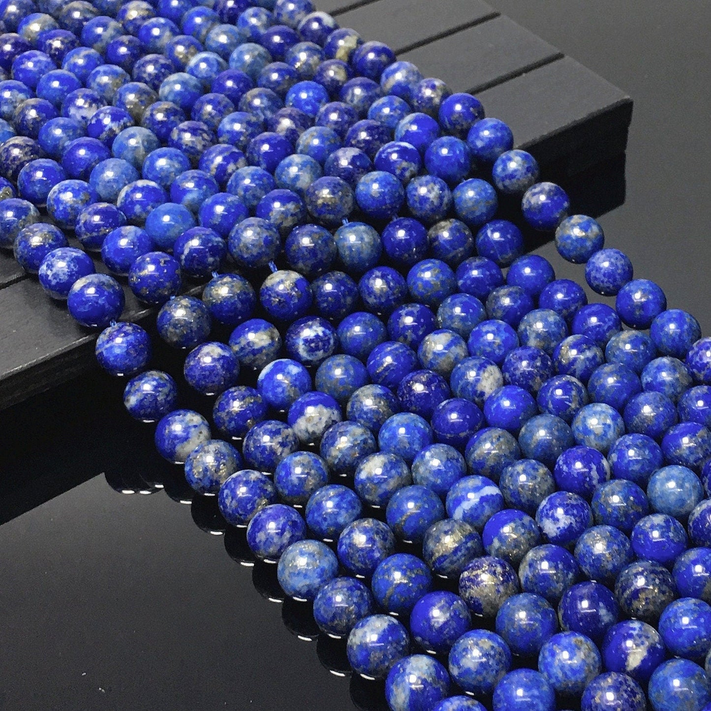 Natural Blue Color Lapis Lazuli Polished Round Beads