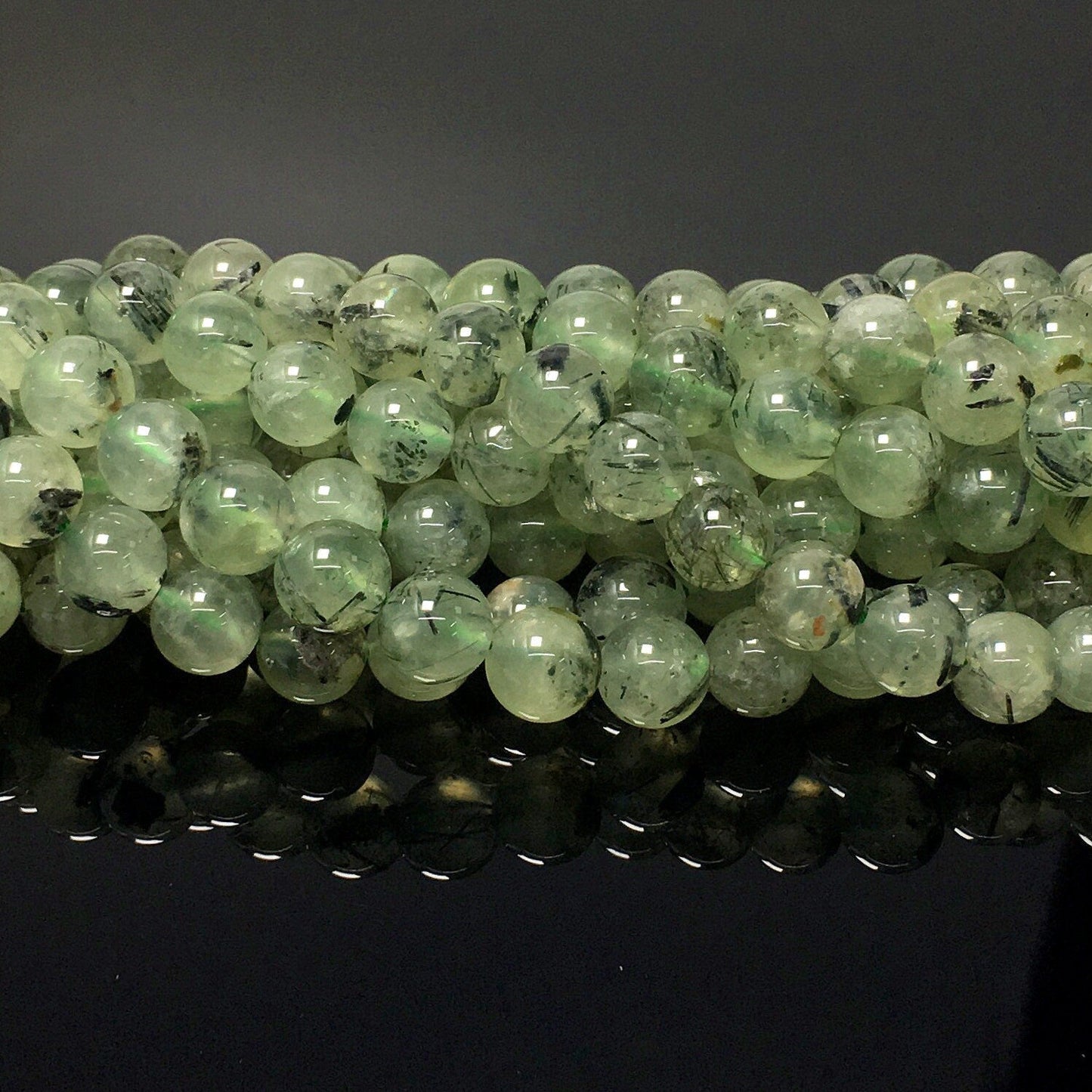 Natural Green Prehnite Round Beads Healing Energy Gemstone Loose Beads for DIY Jewelry MakingAAA Quality 6mm 8mm 10mm