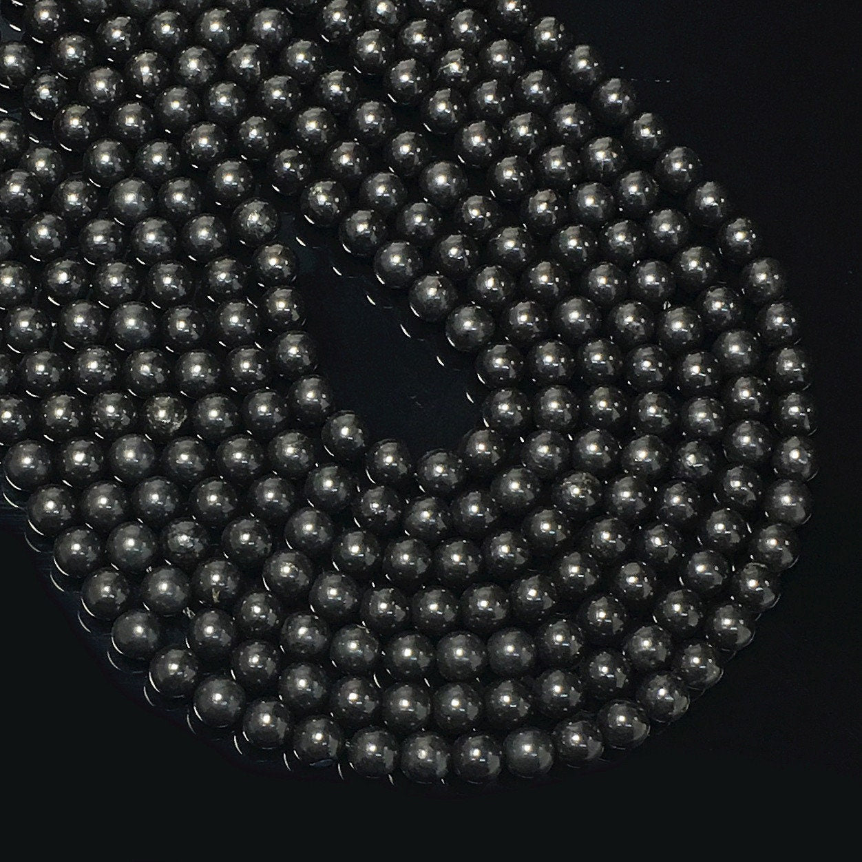Natural Black Shungite Loose Bead