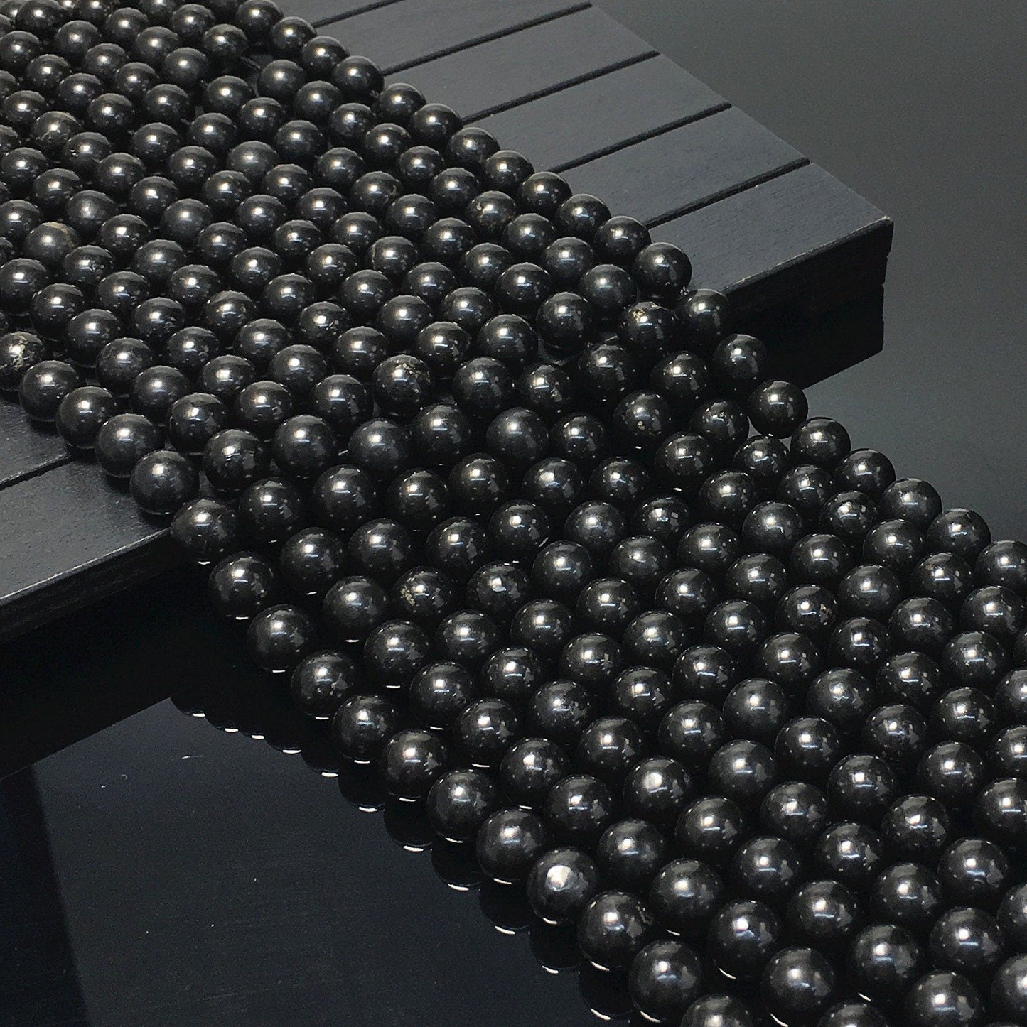 Natural Black Shungite Loose Bead